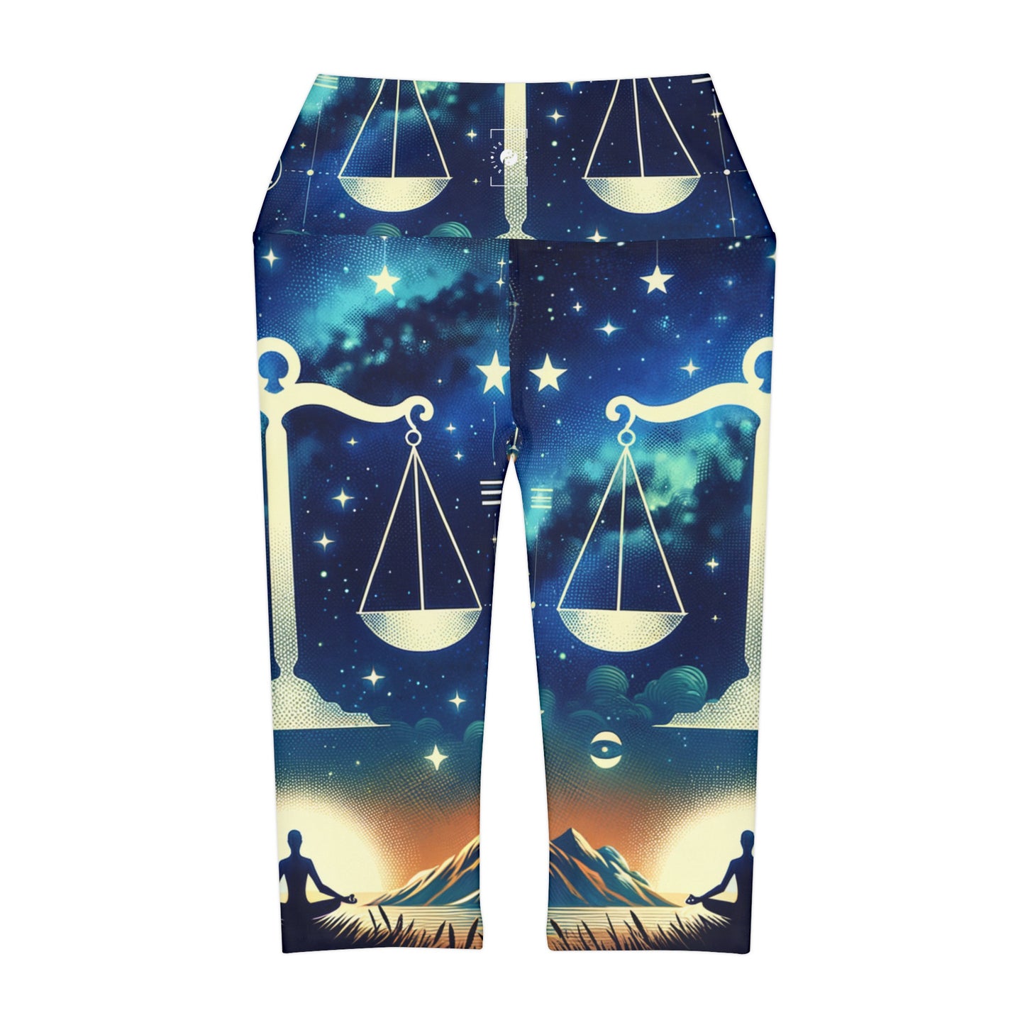 Celestial Libra - High Waisted Capri Leggings