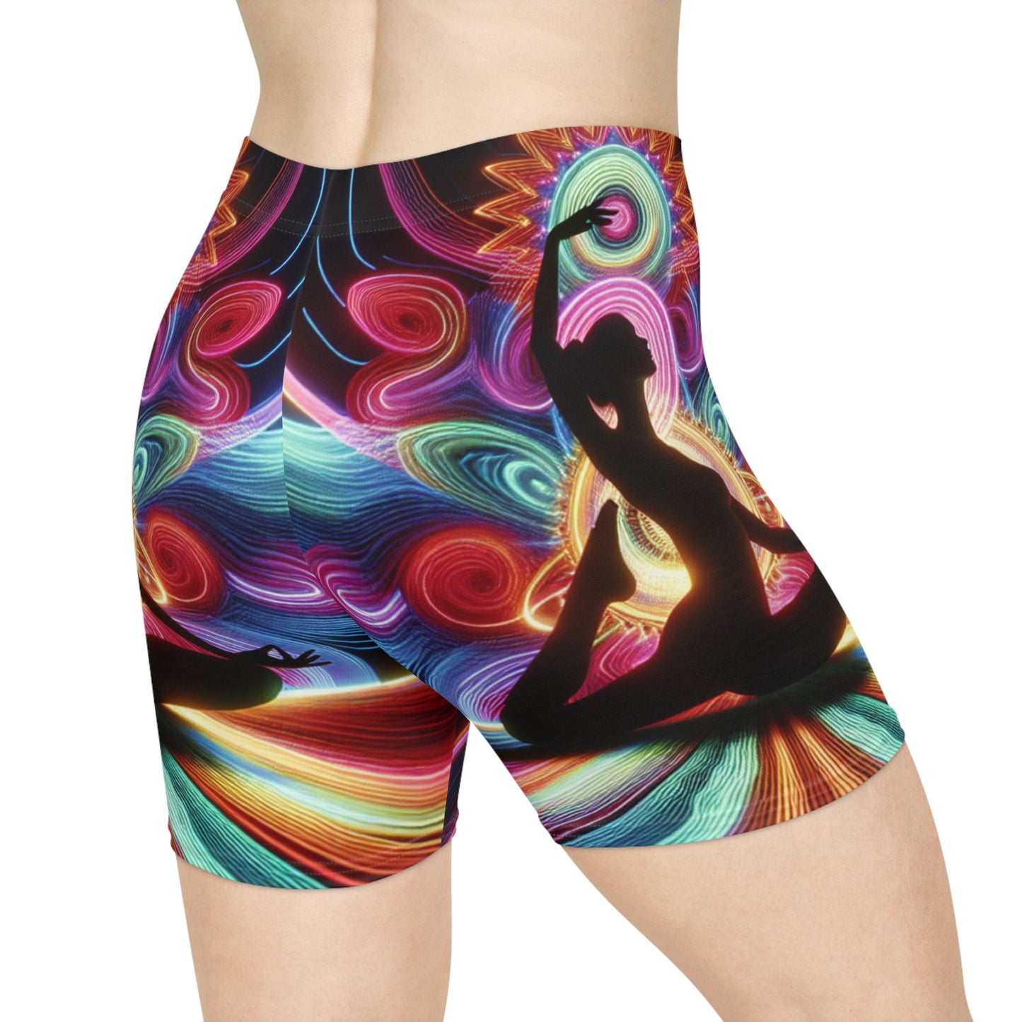 "Neon Zenith: Chromatic Balance" - Hot Yoga Short