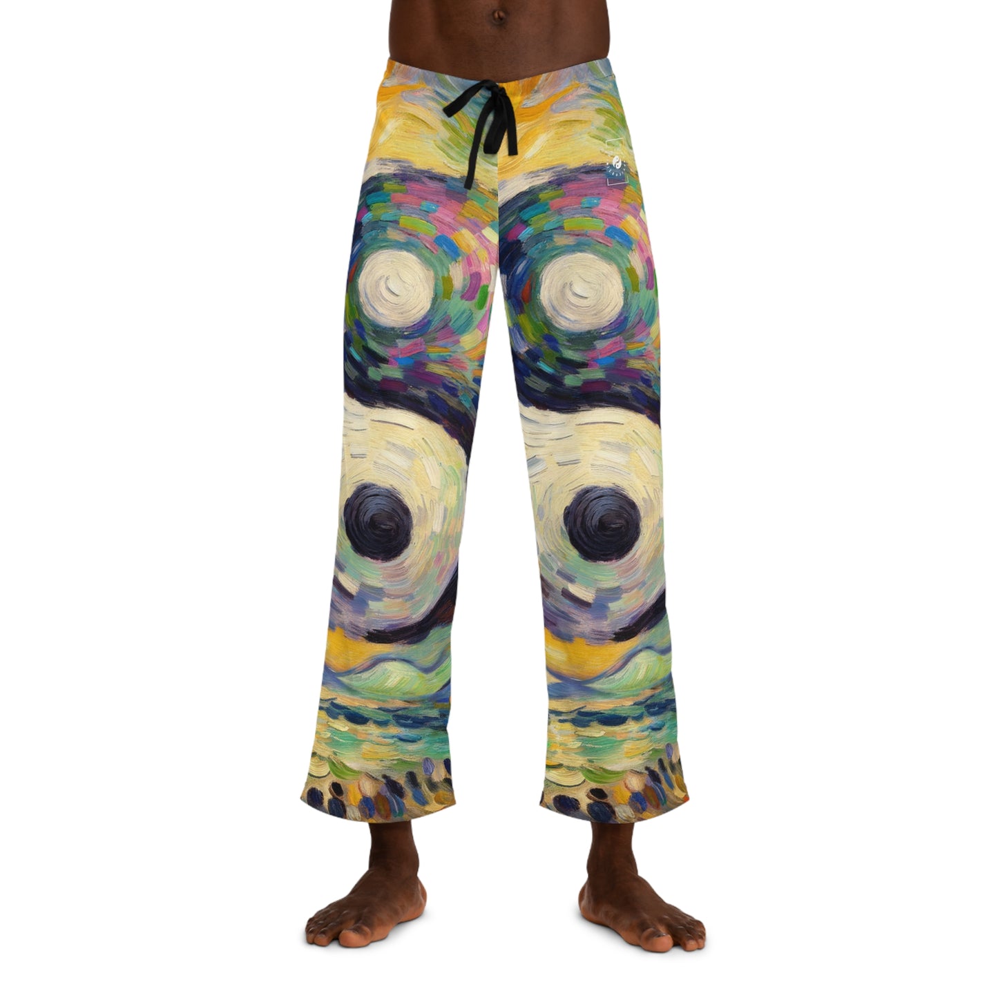 "Spectral Duality: An Impressionist Balance" - men's Lounge Pants