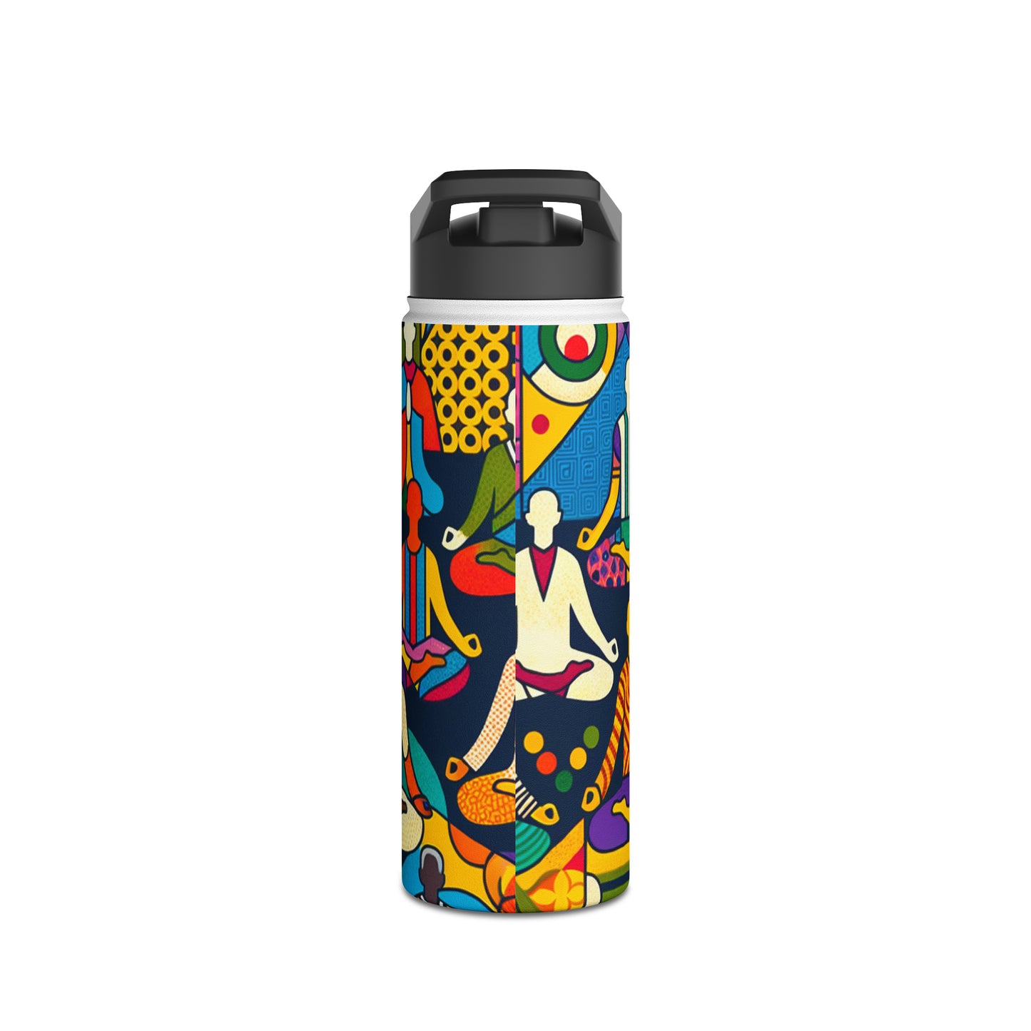 Vibrant Sadana: Prana in Nouveau Réalité - Water Bottle