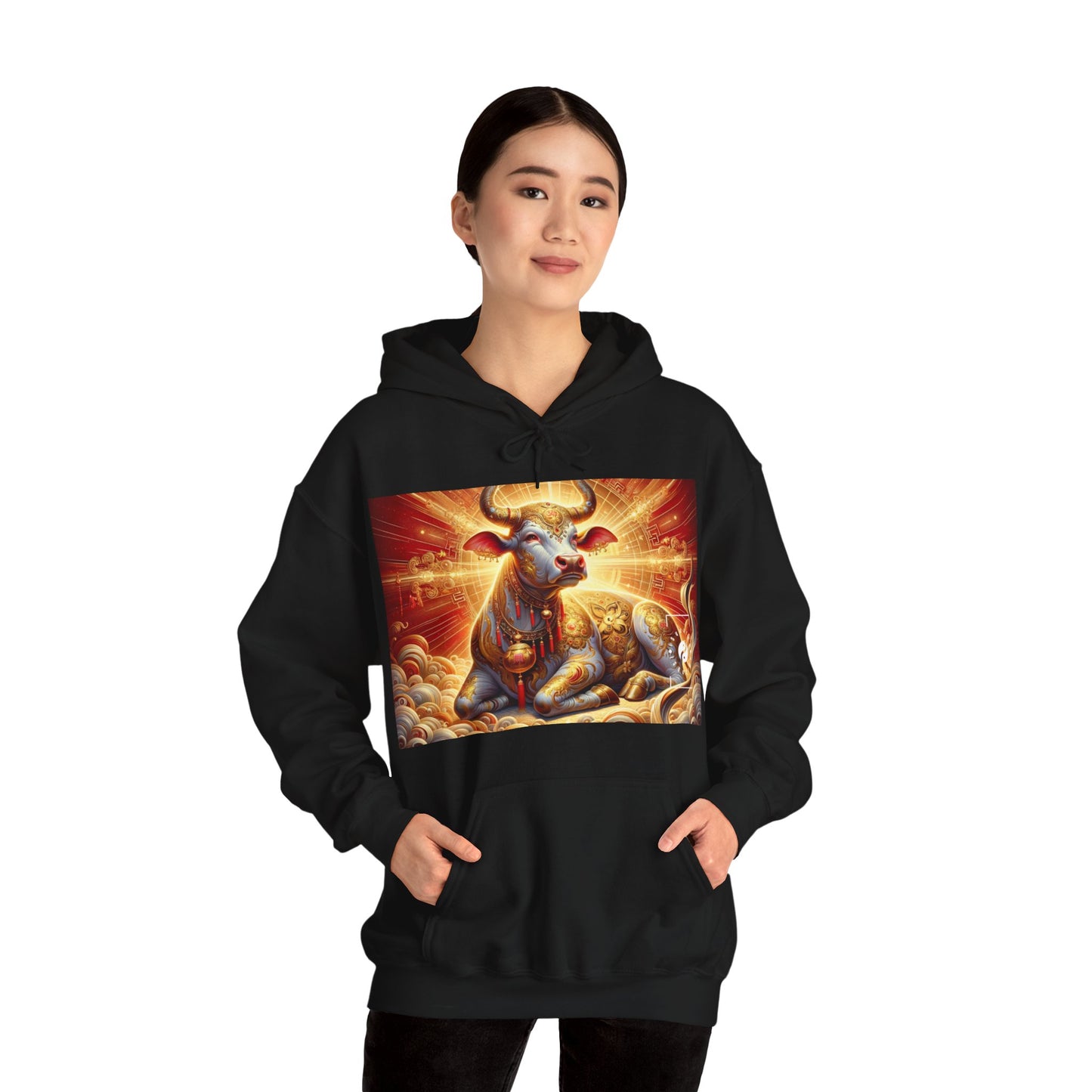 "Golden Euphoria: A Dance of the Divine Bovine" - Hoodie