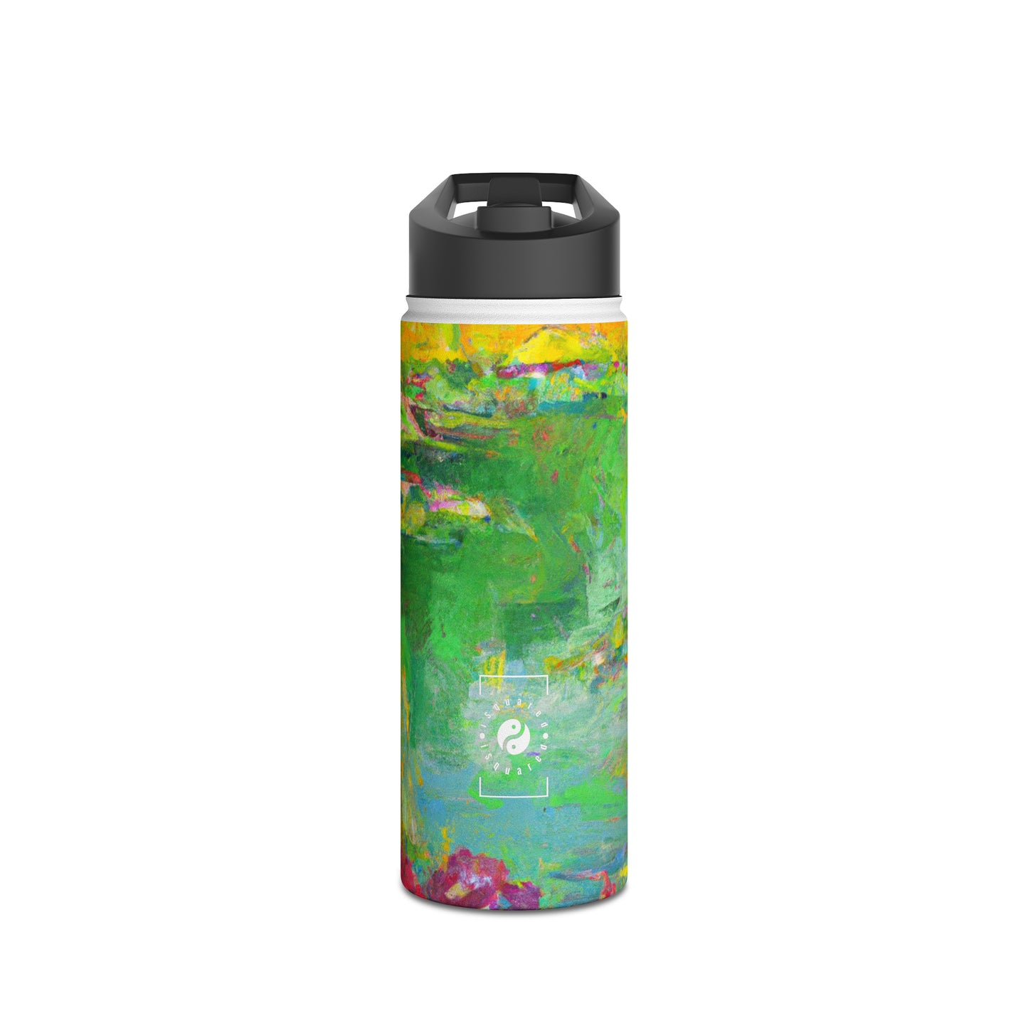 "Lily Aquarelle: Dusk Reflections" - Water Bottle