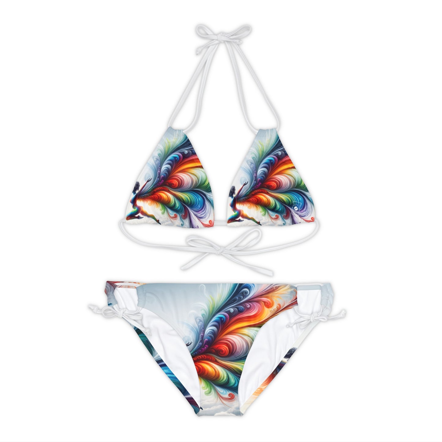 "Yogini's Rainbow Flight" - Lace-up Bikini Set