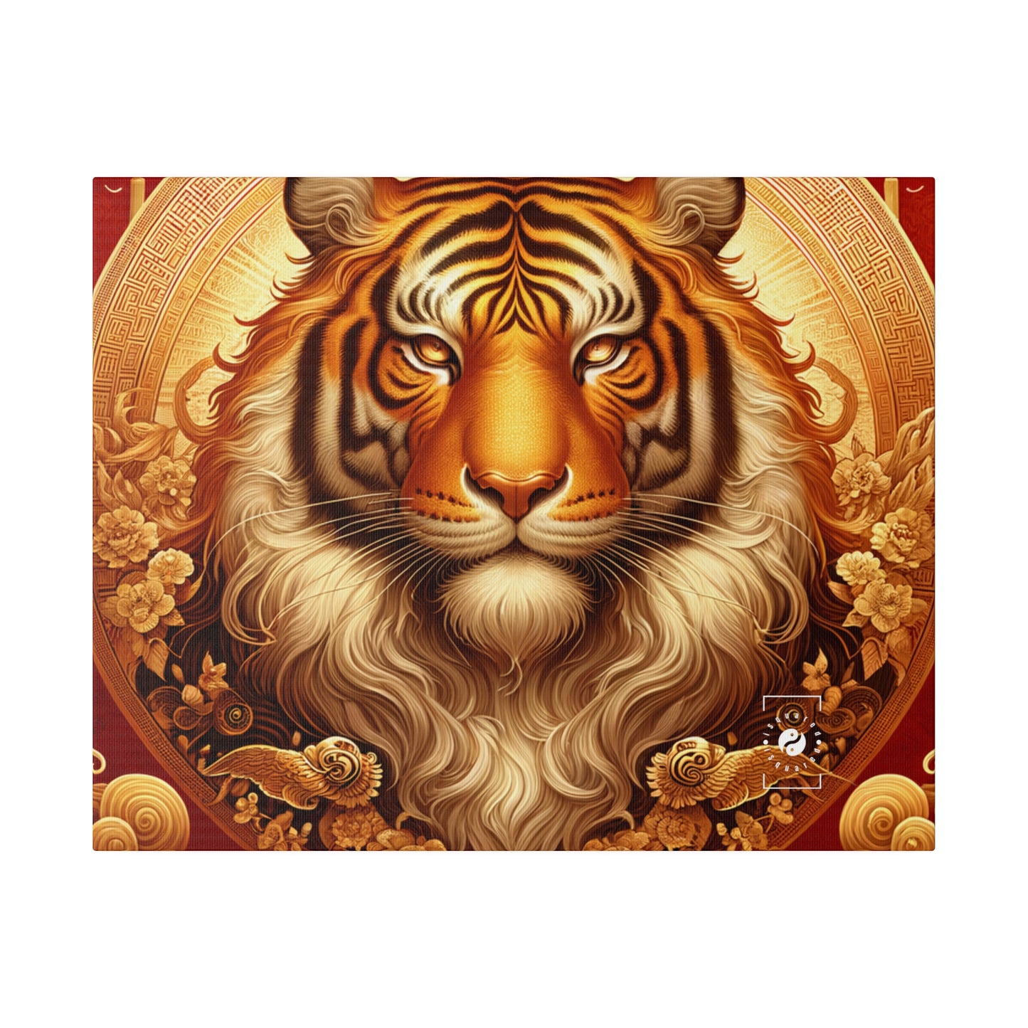 "Golden Majesty: Ascension of the Lunar Tiger" - Art Print Canvas