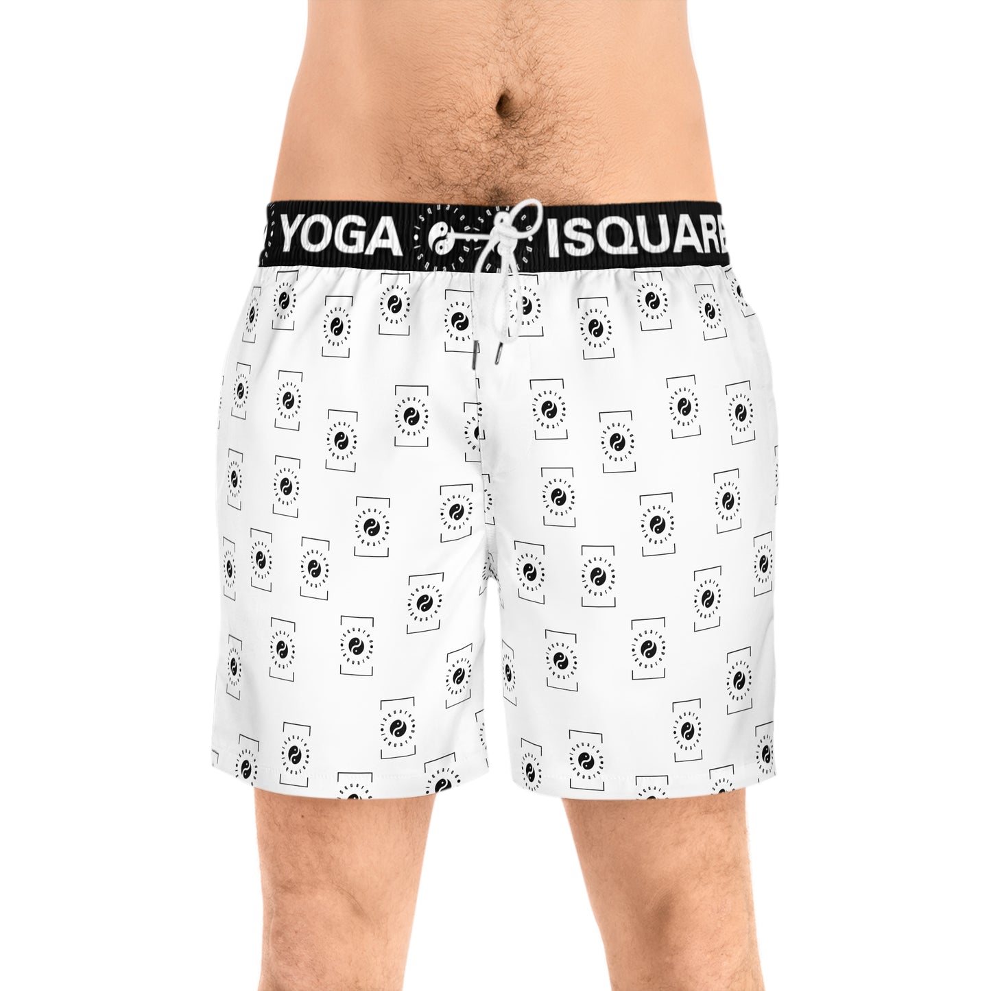White iSquared Yoga - Swim Shorts (Mid-Length) for Men