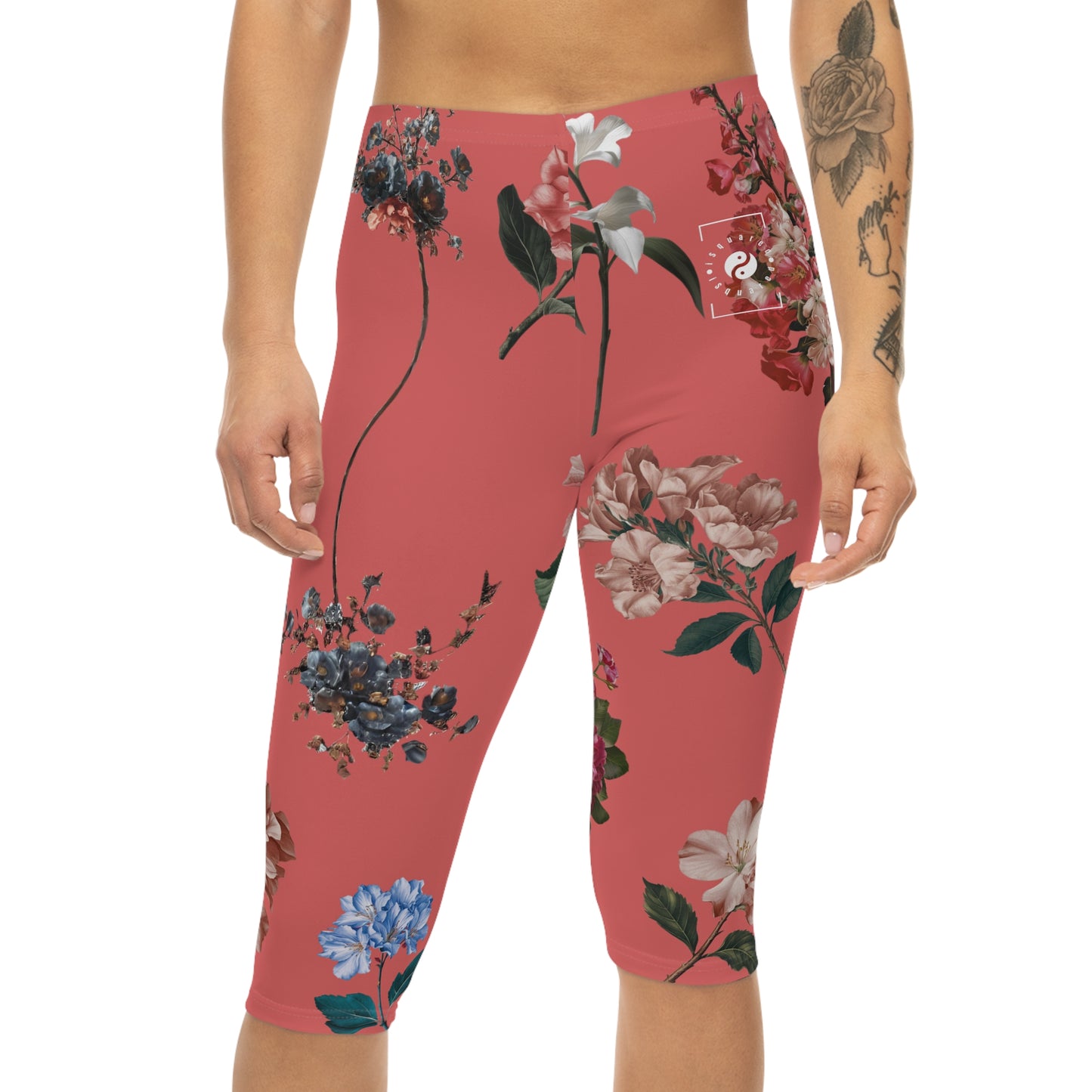 Botanicals on Coral - Capri Shorts