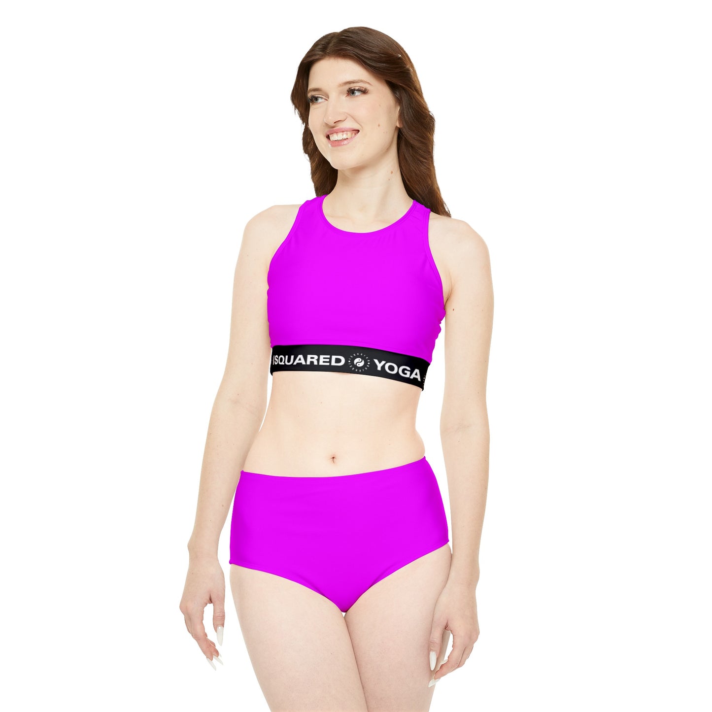 #f000ff Neon Purple - Ensemble de bikini de yoga chaud