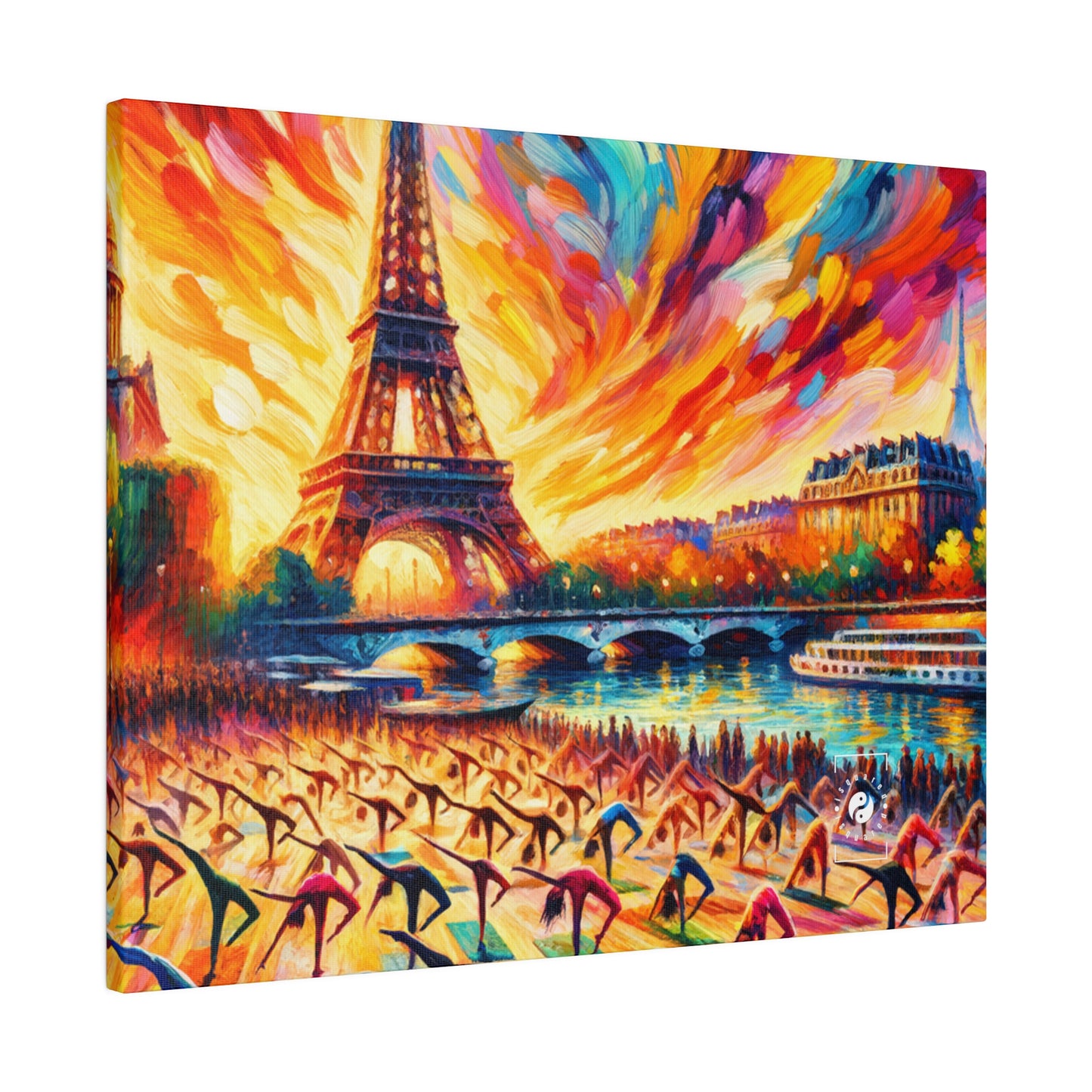 Parisian Yoga Chic - Art Print Canvas