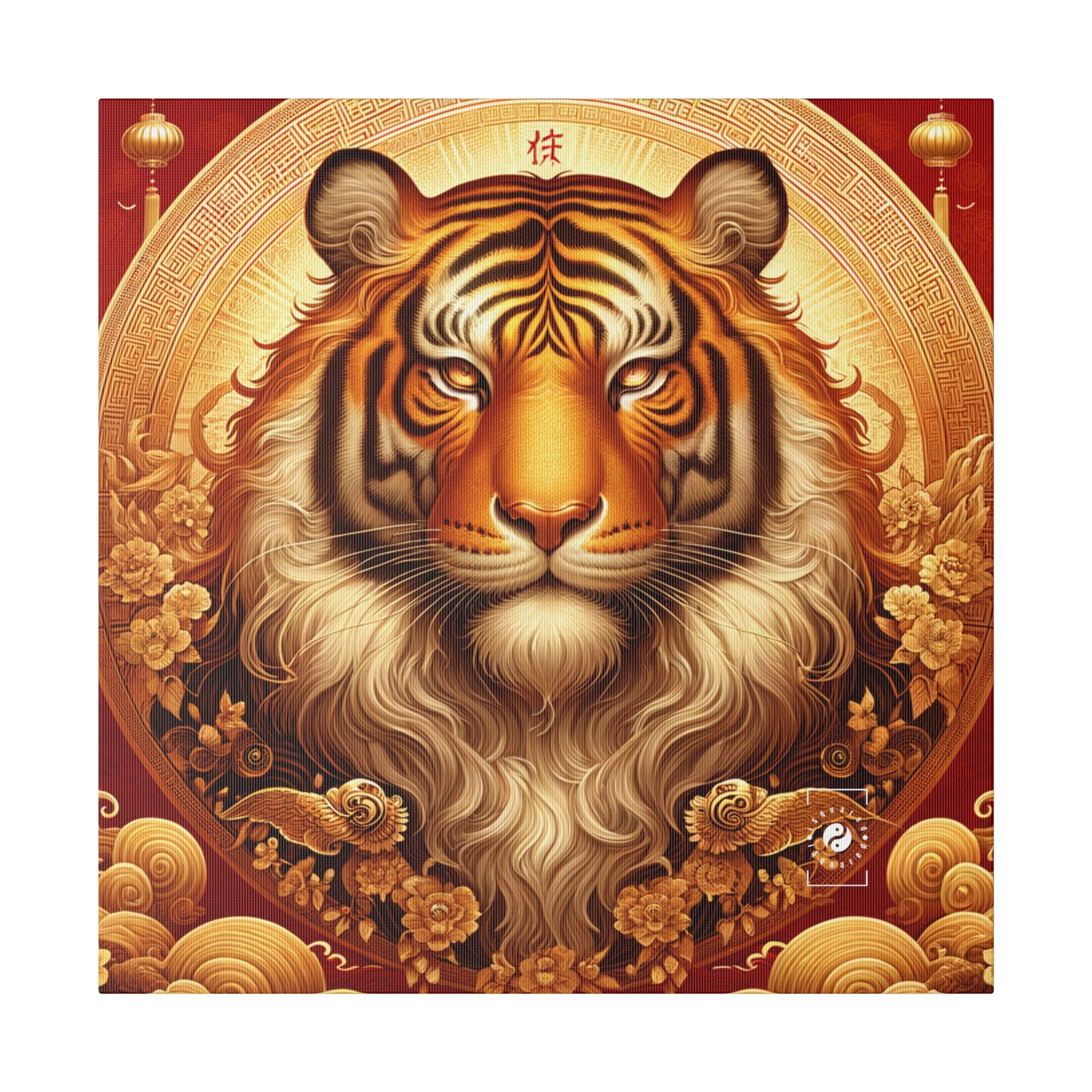 "Golden Majesty: Ascension of the Lunar Tiger" - Art Print Canvas