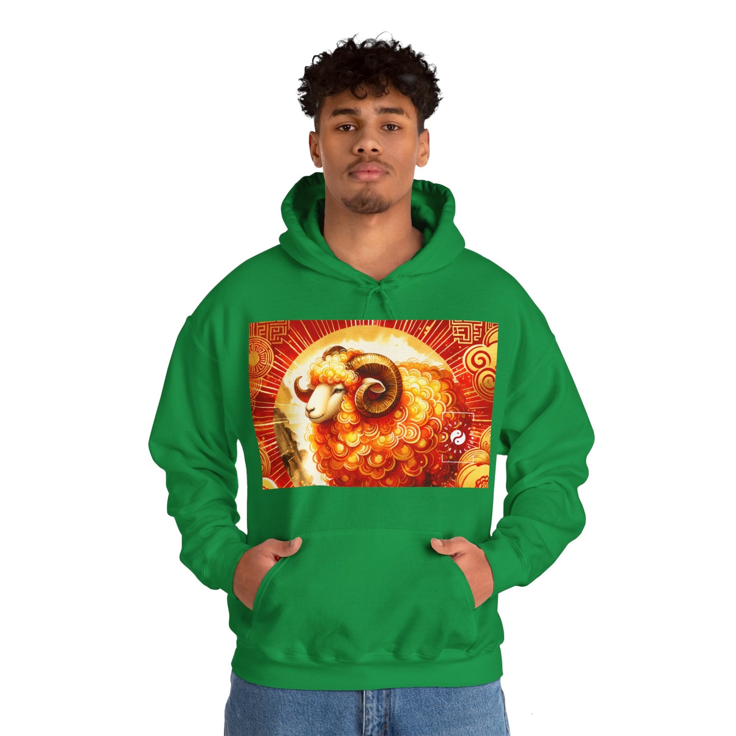 "Auspicious Gold of Divine Ewe: A Lunar New Year Revelry" - Hoodie