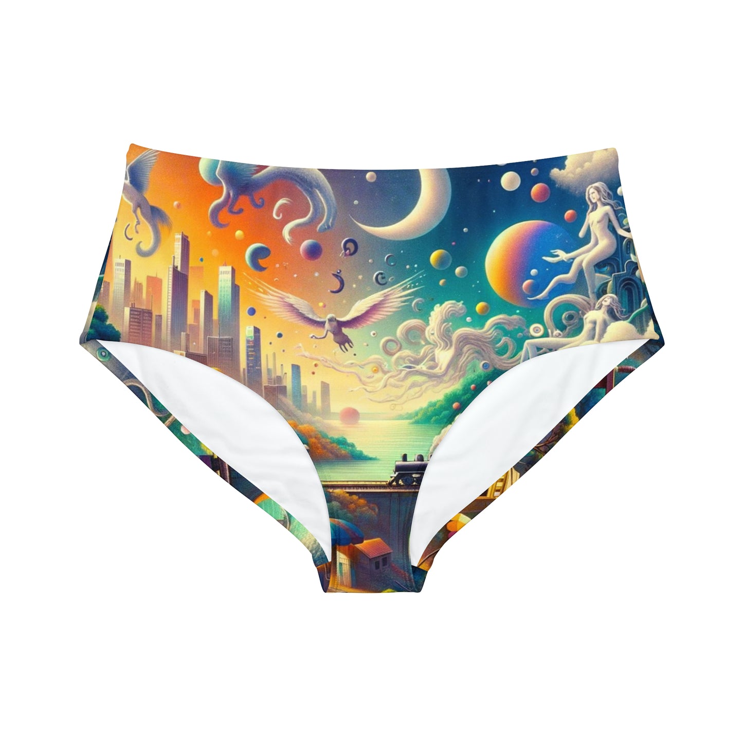 "Mirrors of Metaphor: A Murakami Odyssey" - High Waisted Bikini Bottom