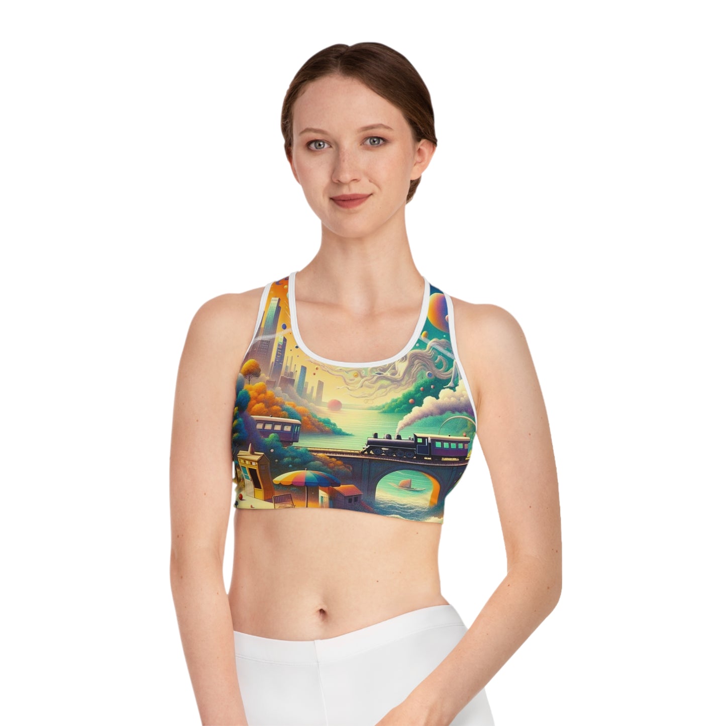 "Mirrors of Metaphor: A Murakami Odyssey" - High Performance Sports Bra