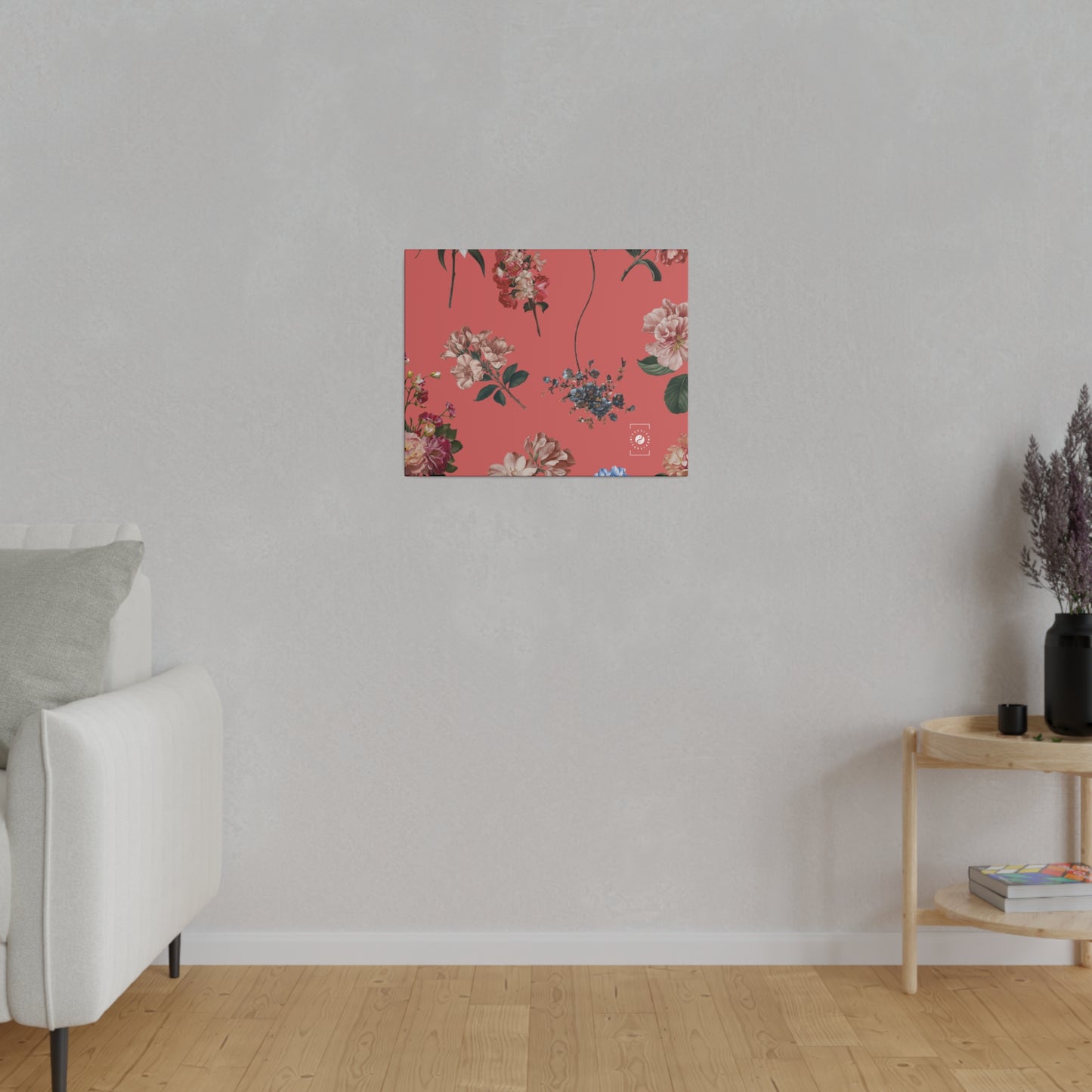 Botanicals on Coral - Art Print Canvas