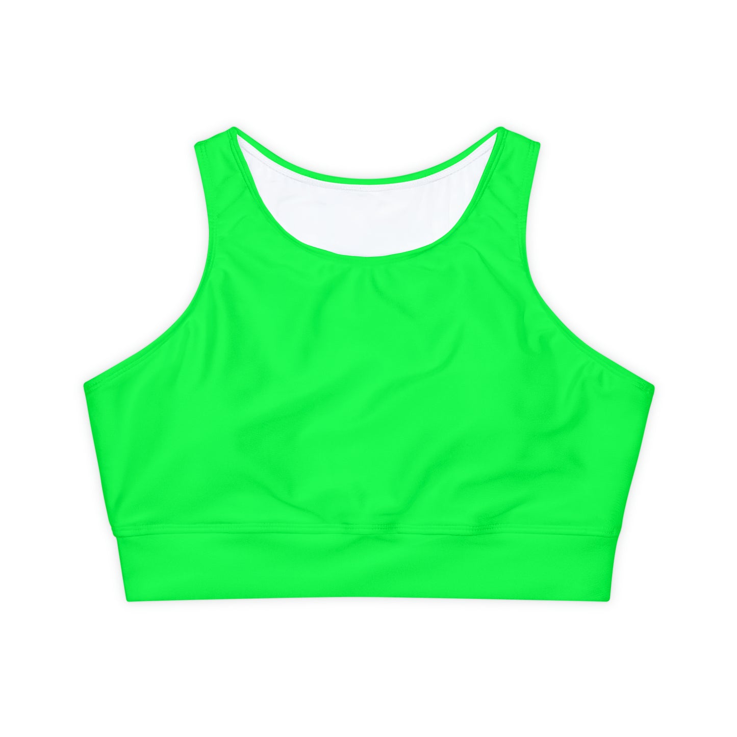 #0FFF50 Neon Green - Lined & Padded Sports Bra