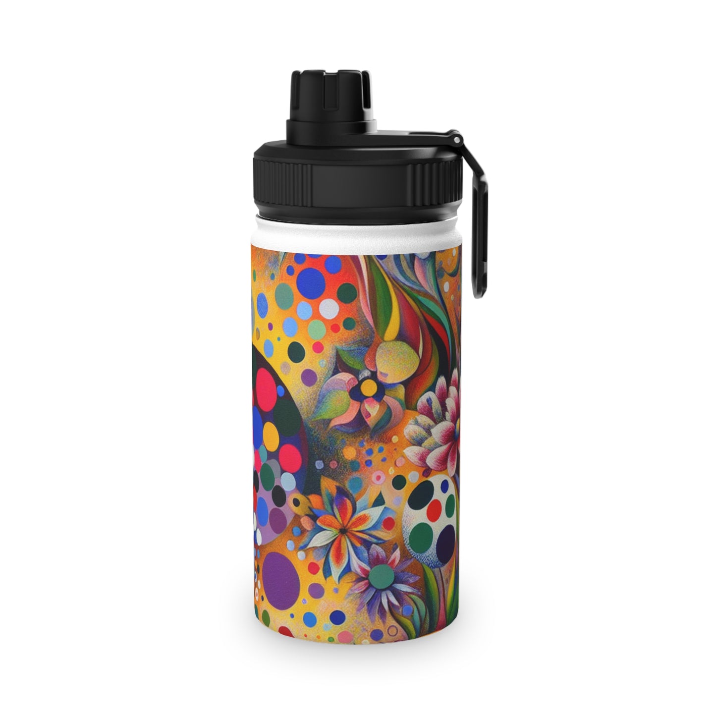 "Polka Petals in Yogic Surrealism: An Artistic Salute to Kusama and Kahlo" - Sports Water Bottle