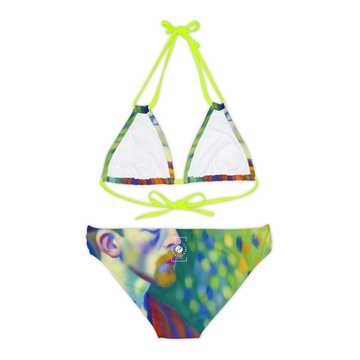 "Serene Resilience: A Frida's Solitude in hues" - Lace-up Bikini Set