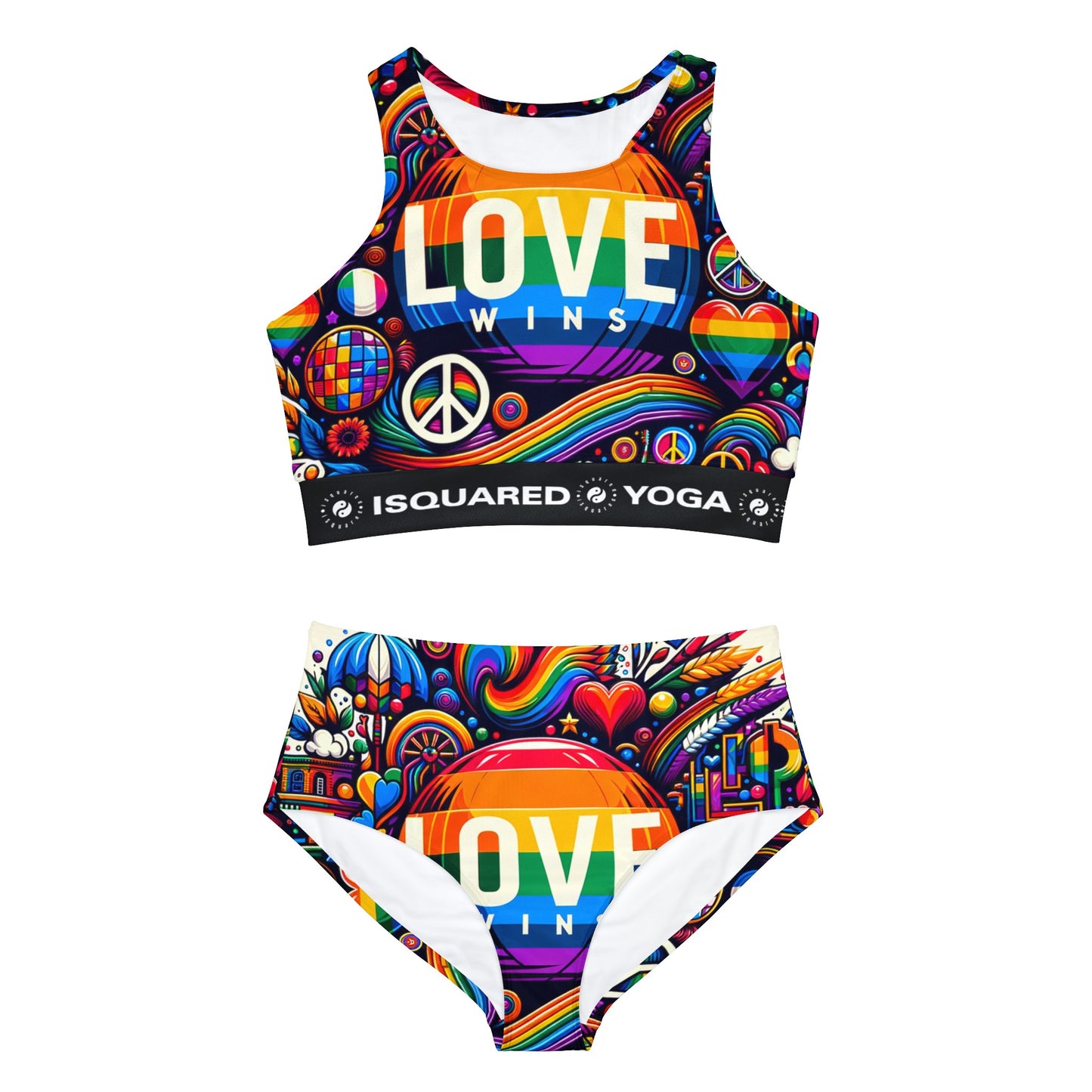 LOVE WINS - Ensemble de bikini de yoga chaud