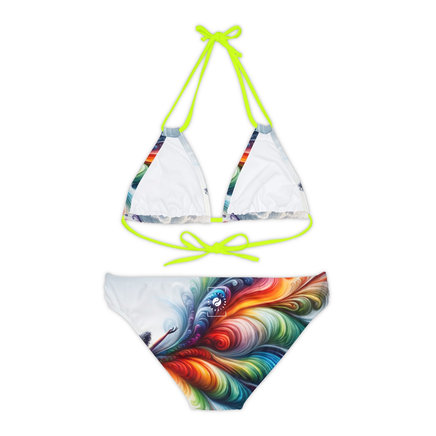 "Yogini's Rainbow Flight" - Lace-up Bikini Set