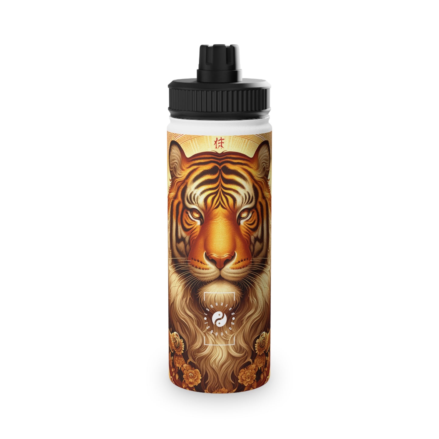 "Golden Majesty: Ascension of the Lunar Tiger" - Sports Water Bottle