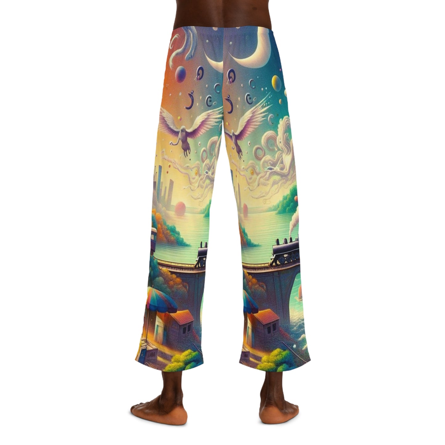 "Mirrors of Metaphor: A Murakami Odyssey" - men's Lounge Pants