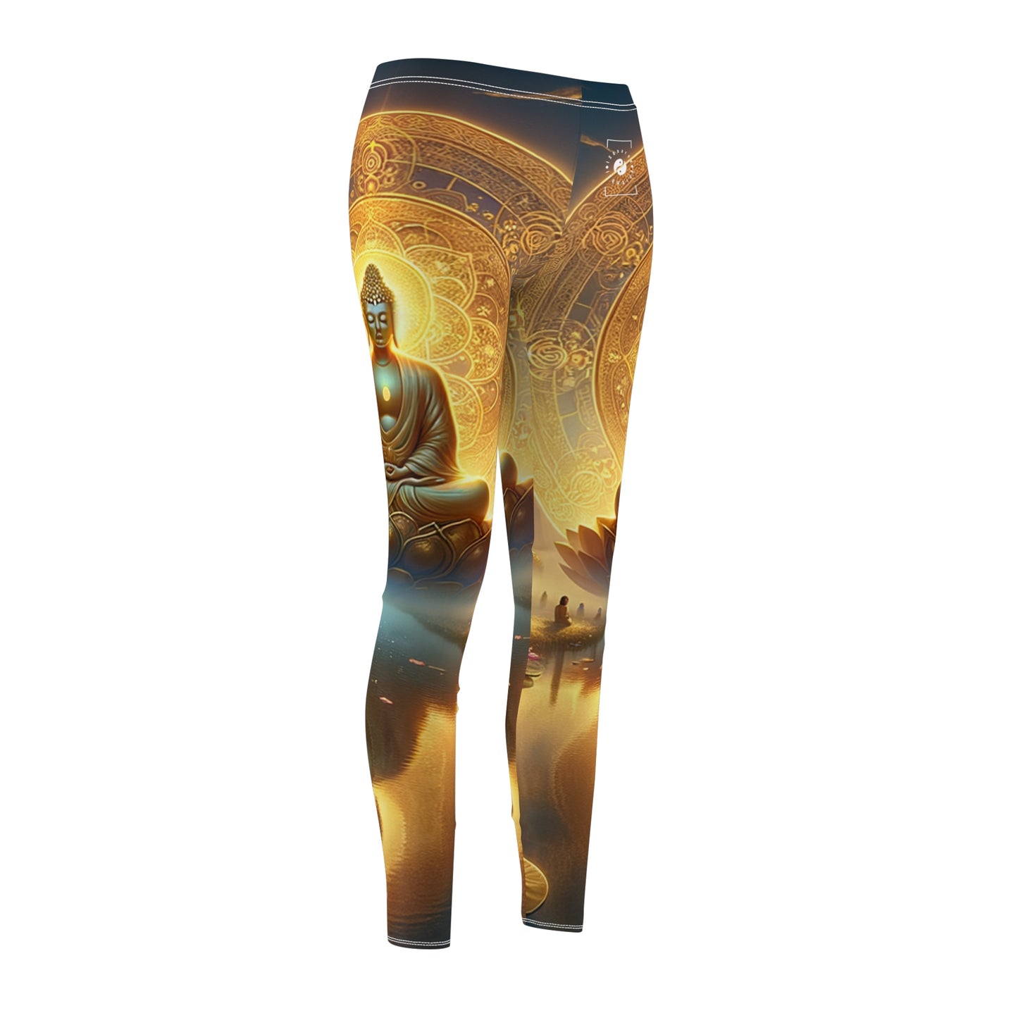 "Serenity in Transience: Illuminations of the Heart Sutra" - Casual Leggings