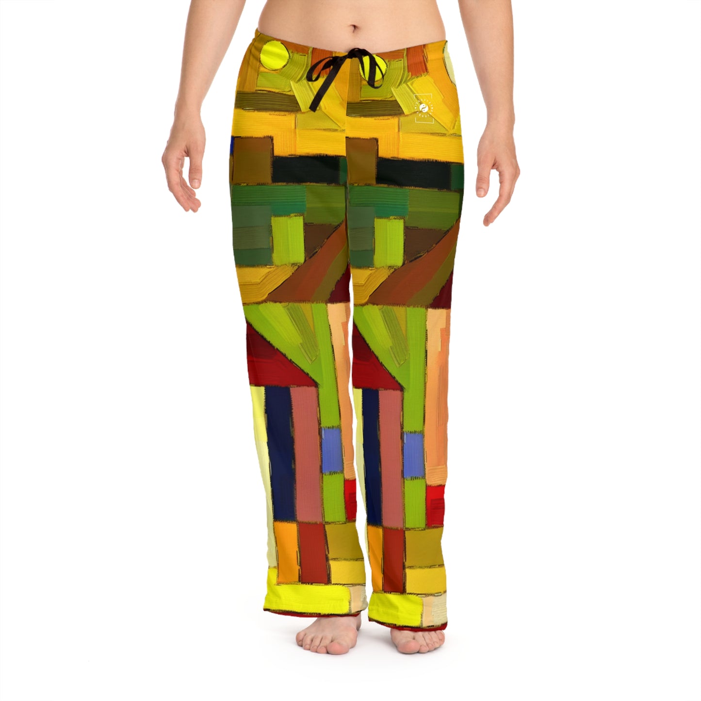 "Adobes de terre aux teintes de Hundertwasser" - Pantalon de détente pour femme