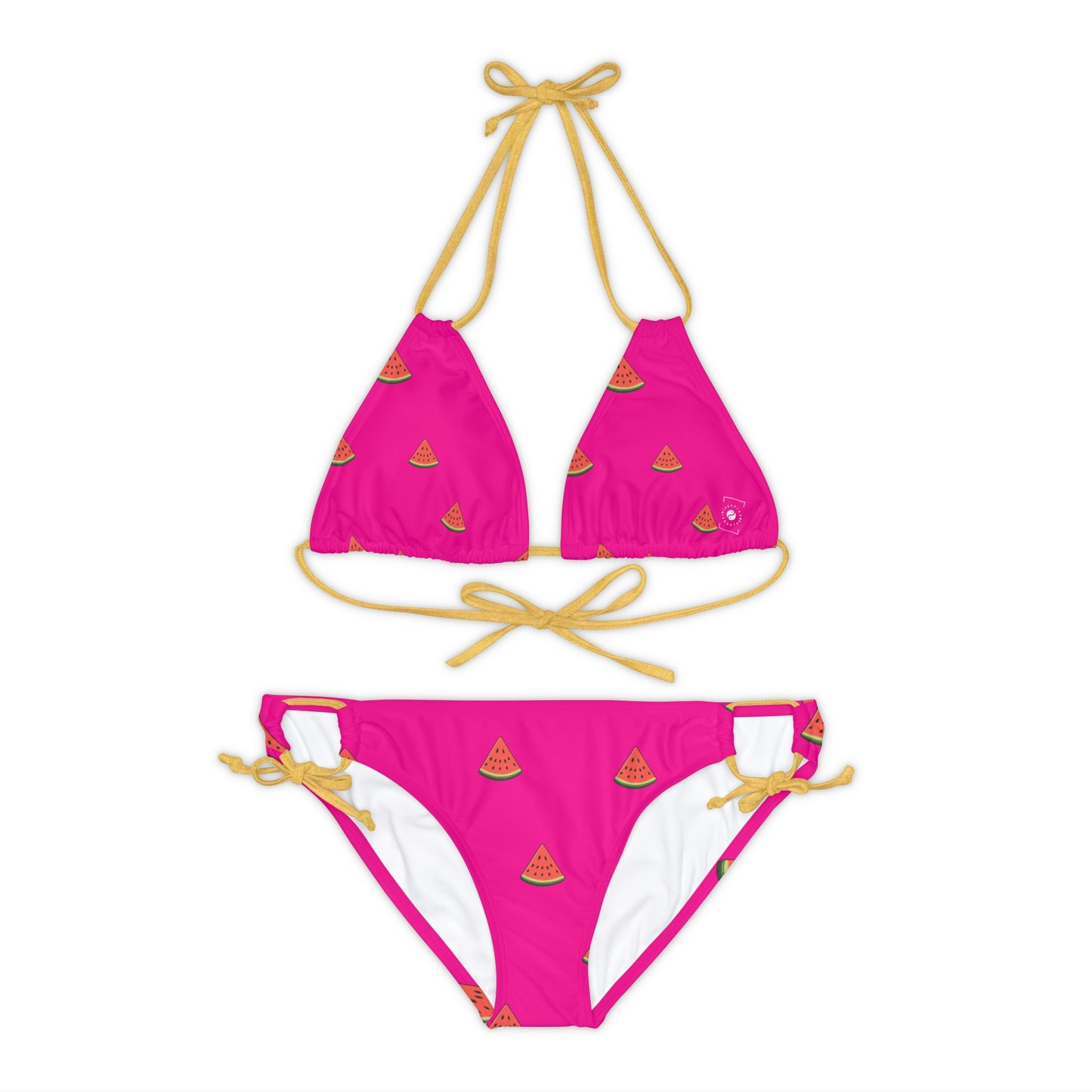 #DF0086 Pink + Watermelon - Lace-up Bikini Set