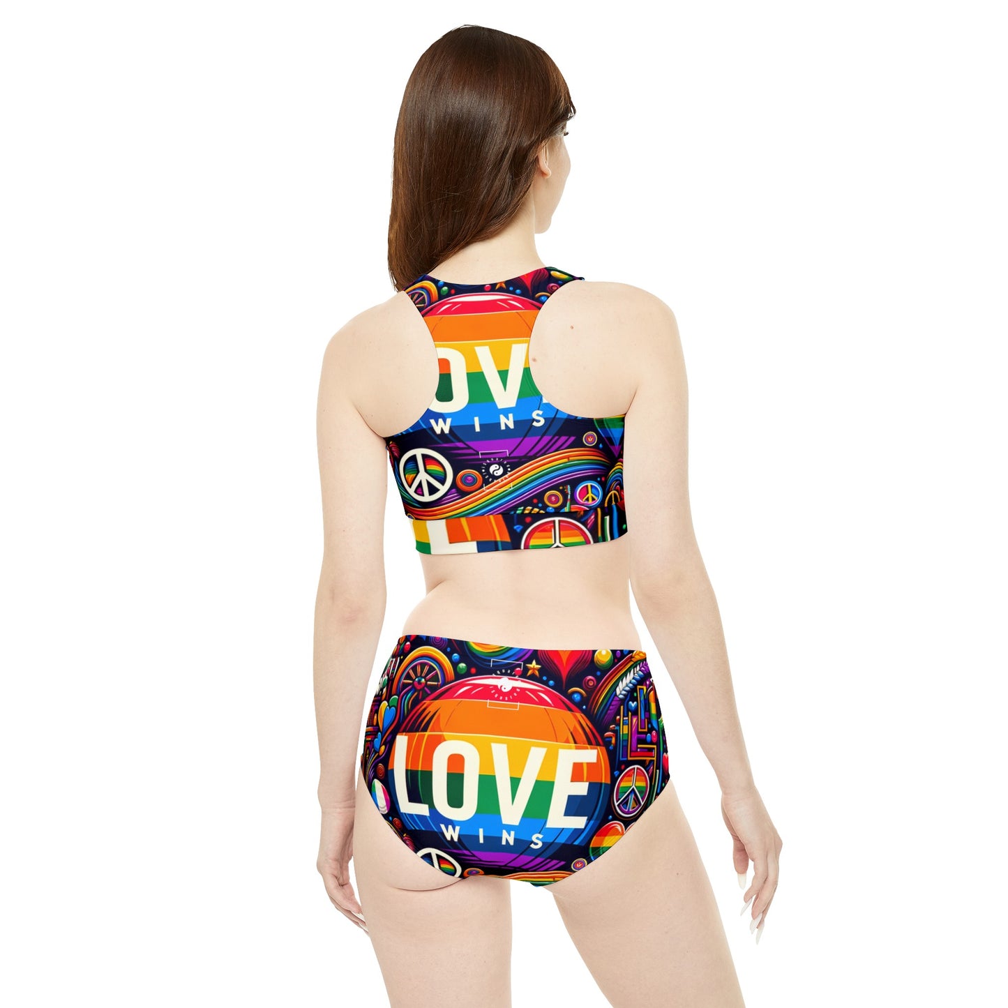 LOVE WINS - Ensemble de bikini de yoga chaud