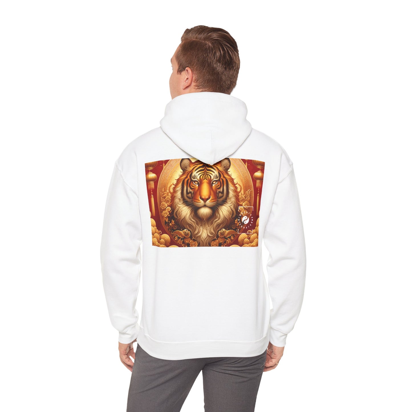 "Majesté dorée : Ascension du Tigre Lunaire" - Sweat à capuche 