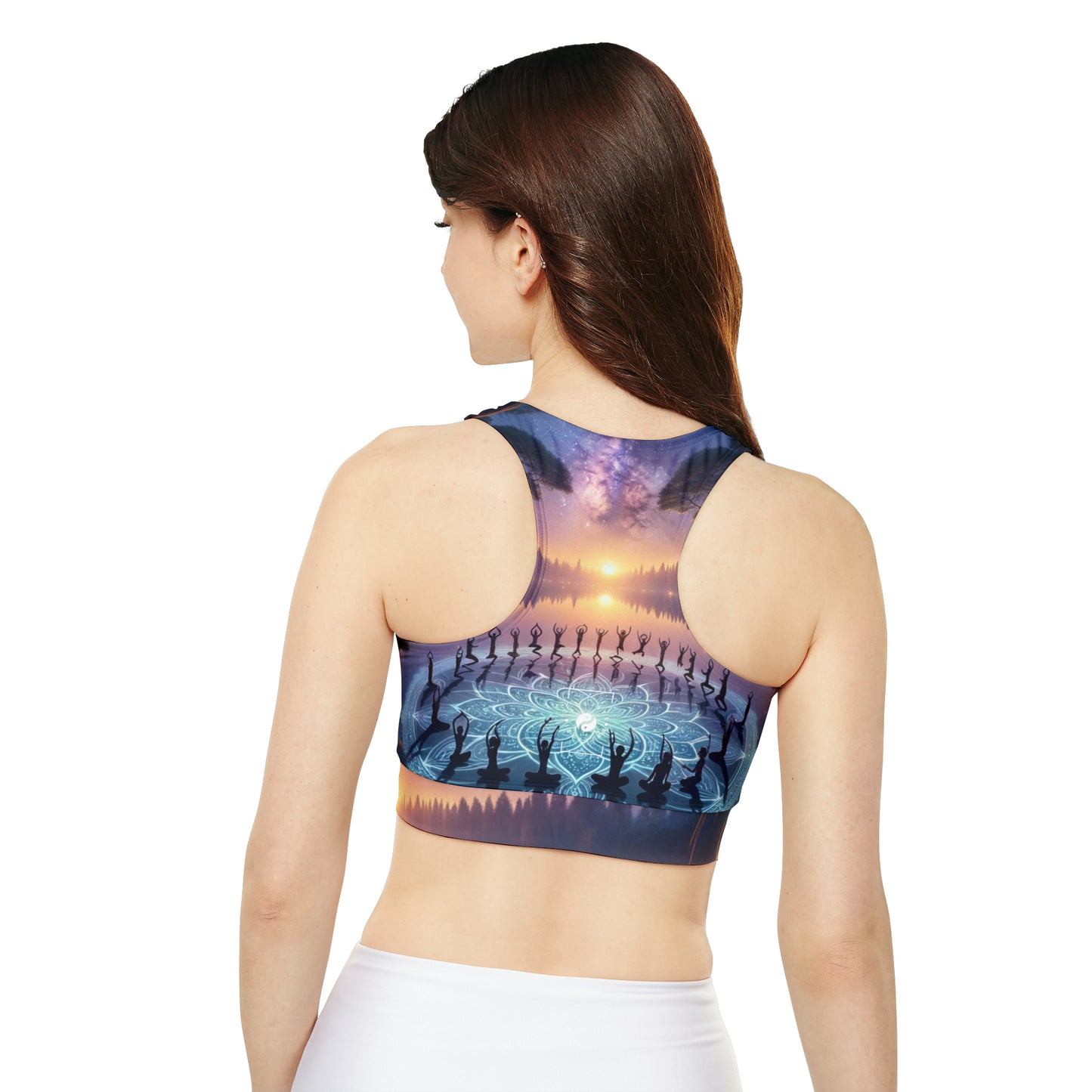 "Celestial Serenity: Mandala's Reflection" - Lined & Padded Sports Bra