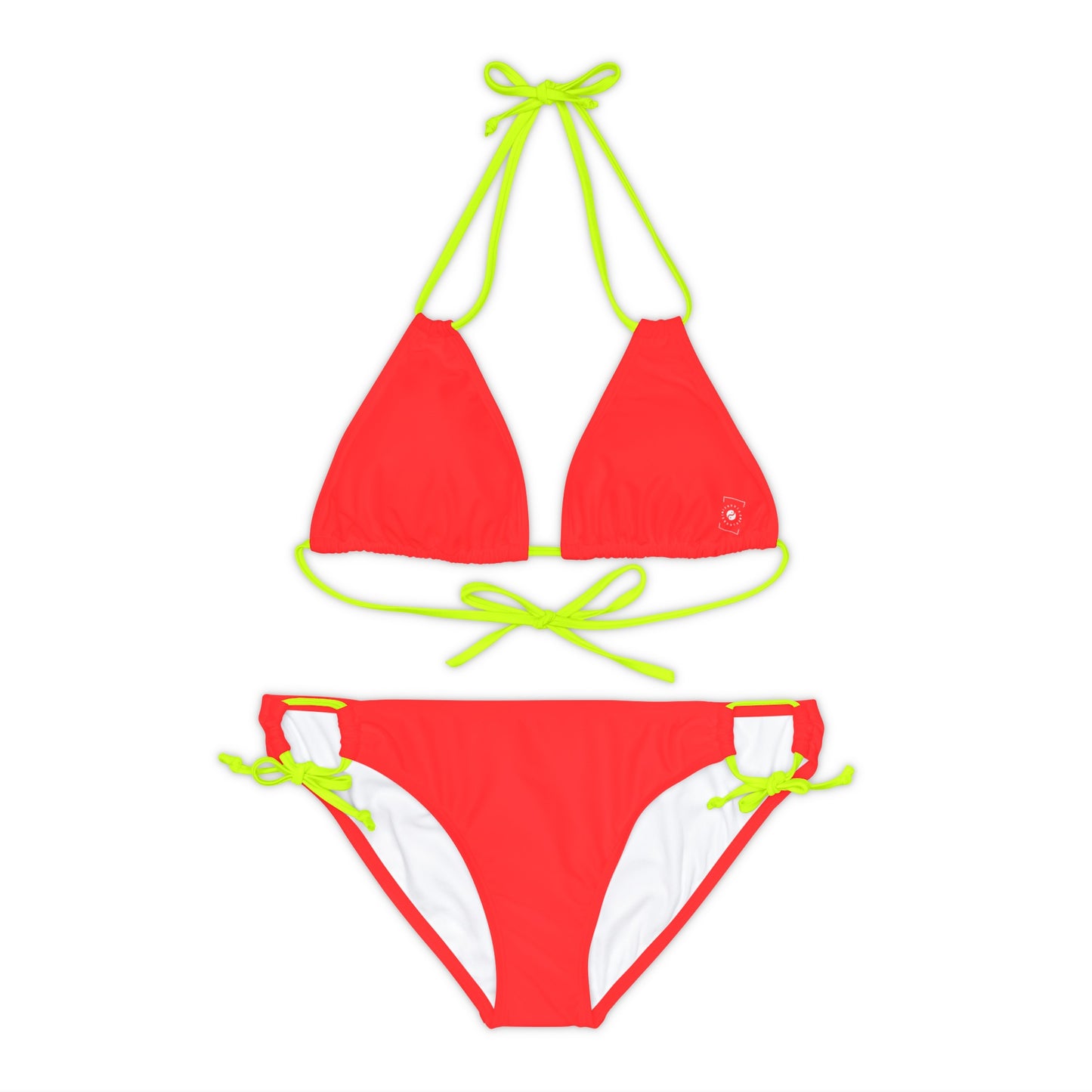 Bright Red FF3131 - Lace-up Bikini Set