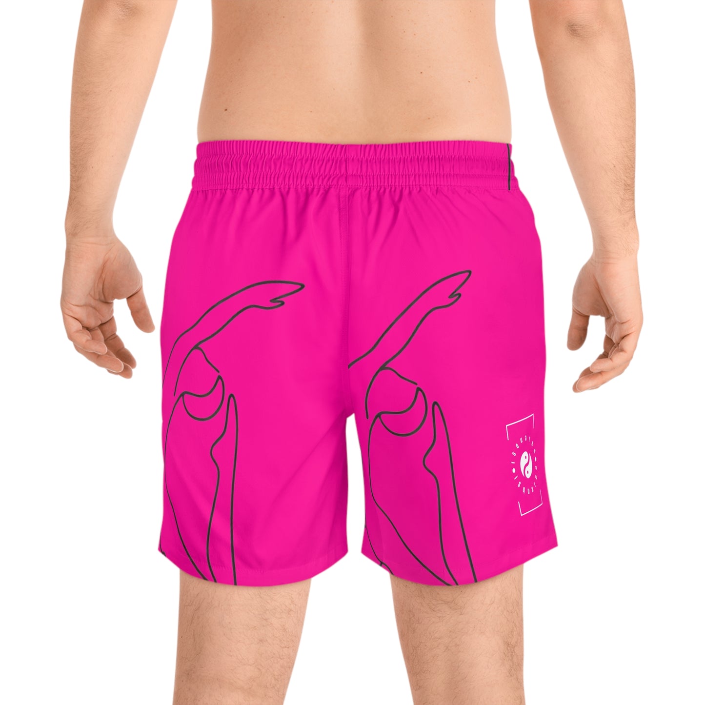 Line Art Pigeon Pose - Swim Shorts (Mid-Length) for Men