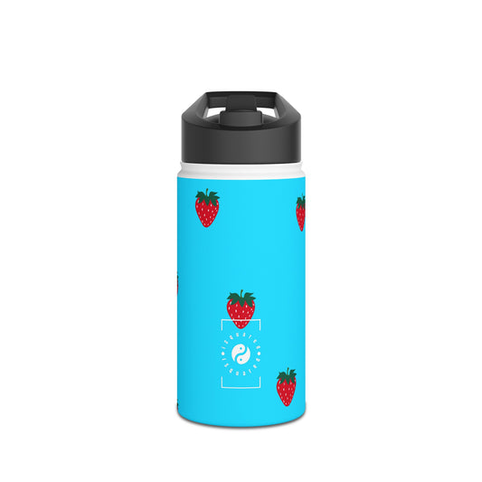 #22DEFF Light Blue + Strawberry - Water Bottle