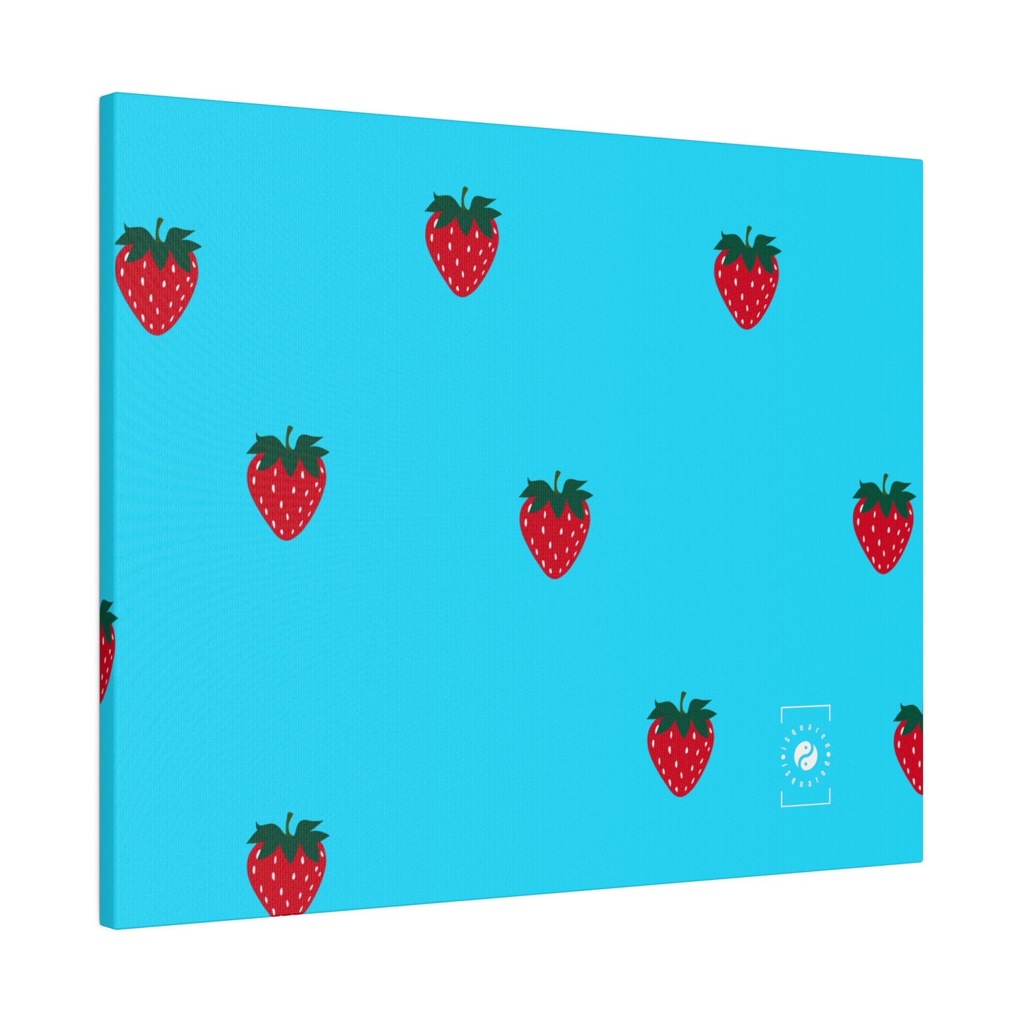 #22DEFF Light Blue + Strawberry - Art Print Canvas