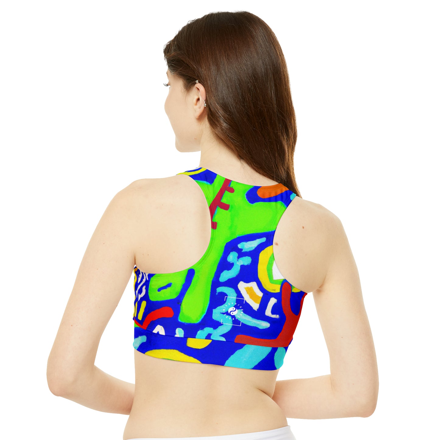 "Chroma Glyphe Symphony" - High Neck Crop Top