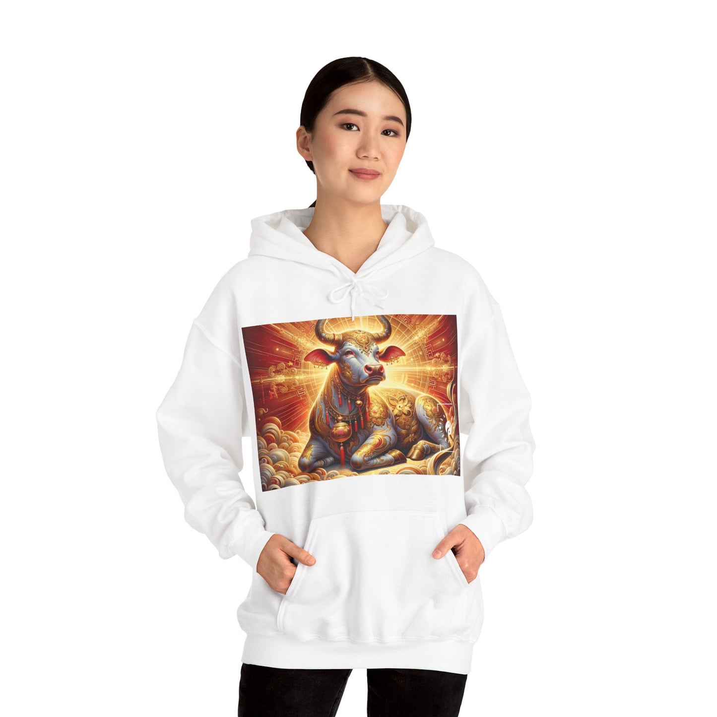 "Golden Euphoria: A Dance of the Divine Bovine" - Hoodie