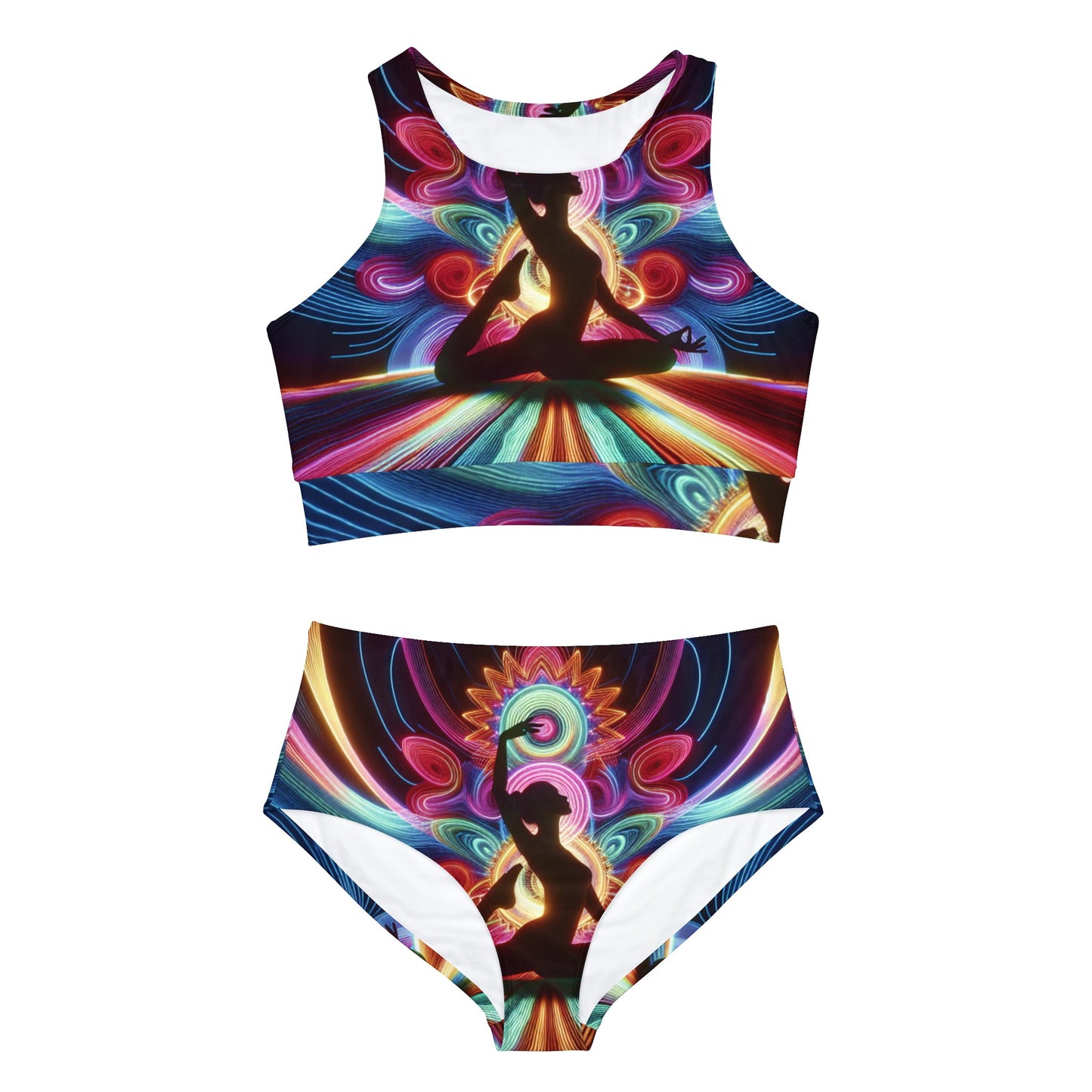 "Neon Zenith: Chromatic Balance" - Hot Yoga Bikini Set