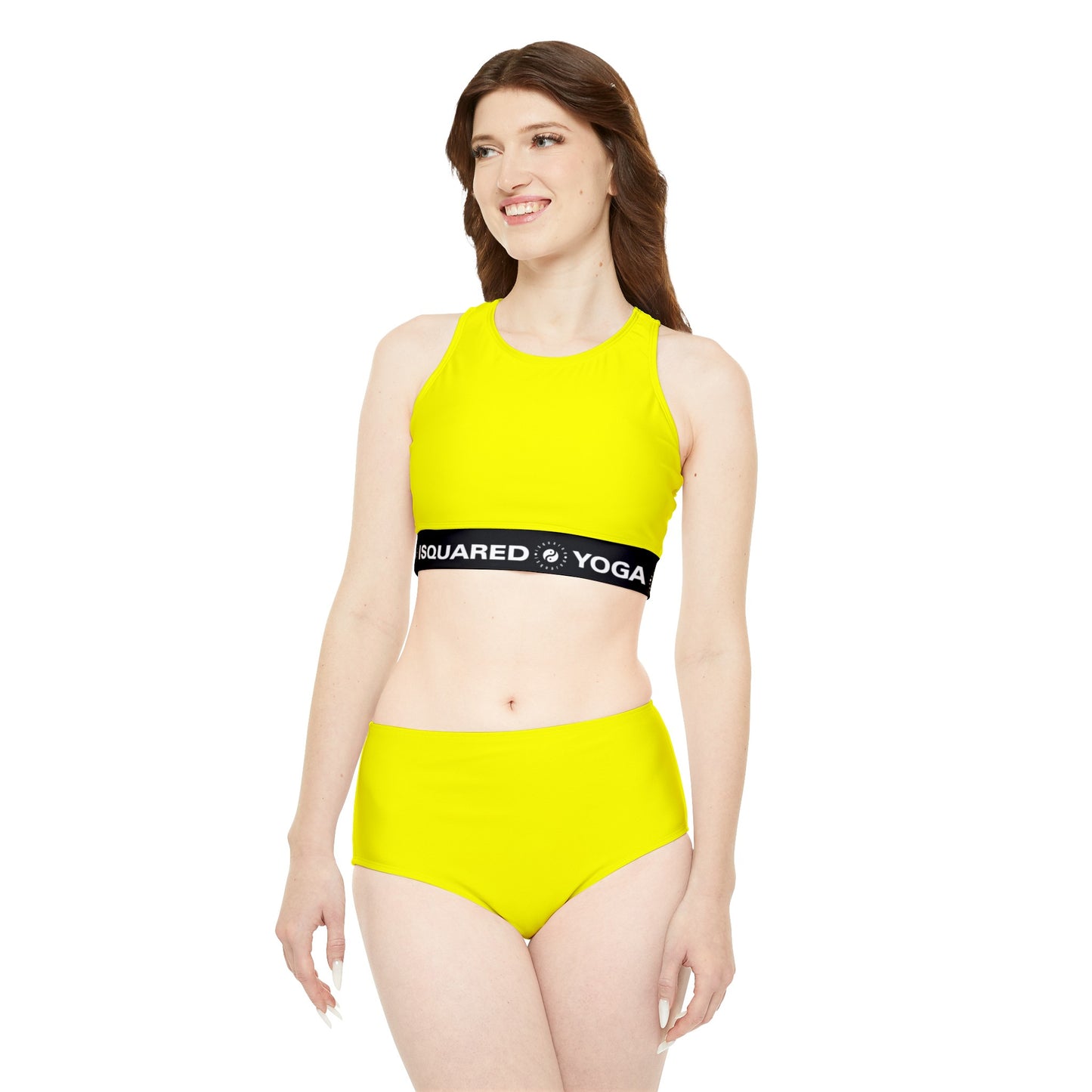 Jaune fluo FFFF00 - Ensemble bikini yoga chaud