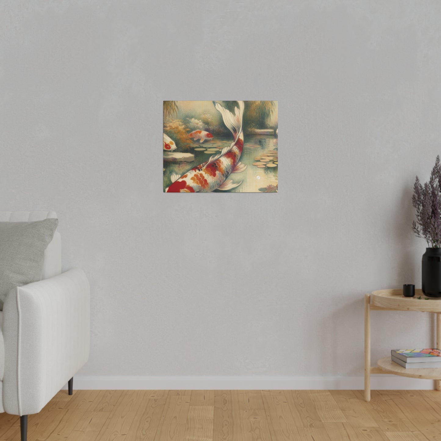 Koi Lily Pond - Art Print Canvas