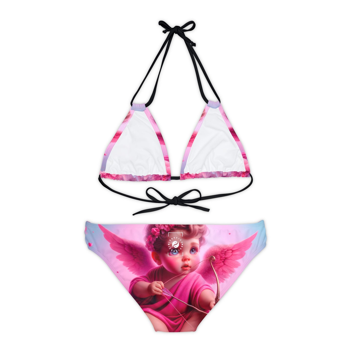 "Bold Blush: A Cupid's Love Affair" - Lace-up Bikini Set