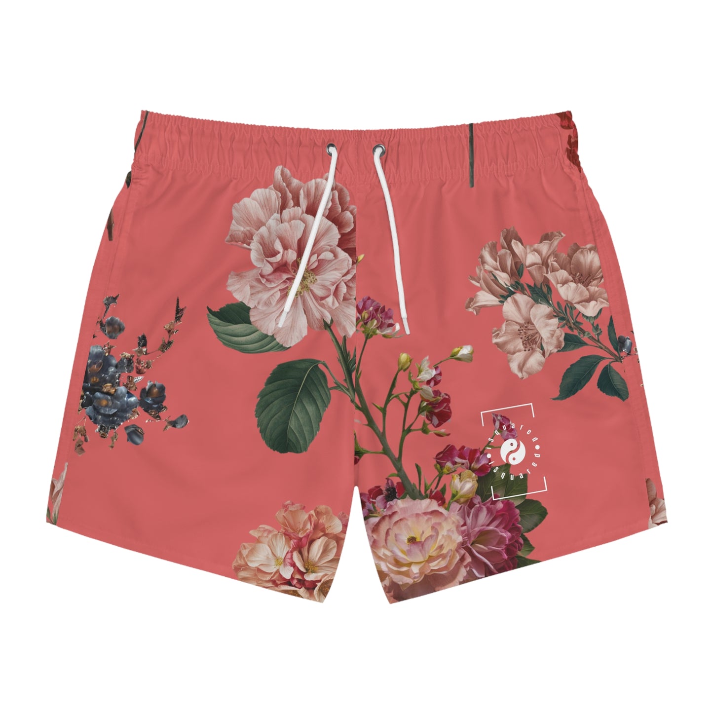 Botanicals on Coral - Swim Trunks for Men