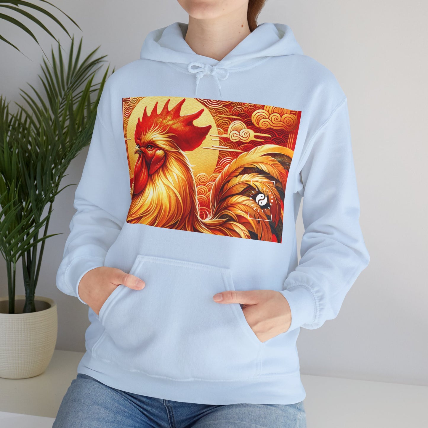 "Crimson Dawn: The Golden Rooster's Rebirth" - Hoodie