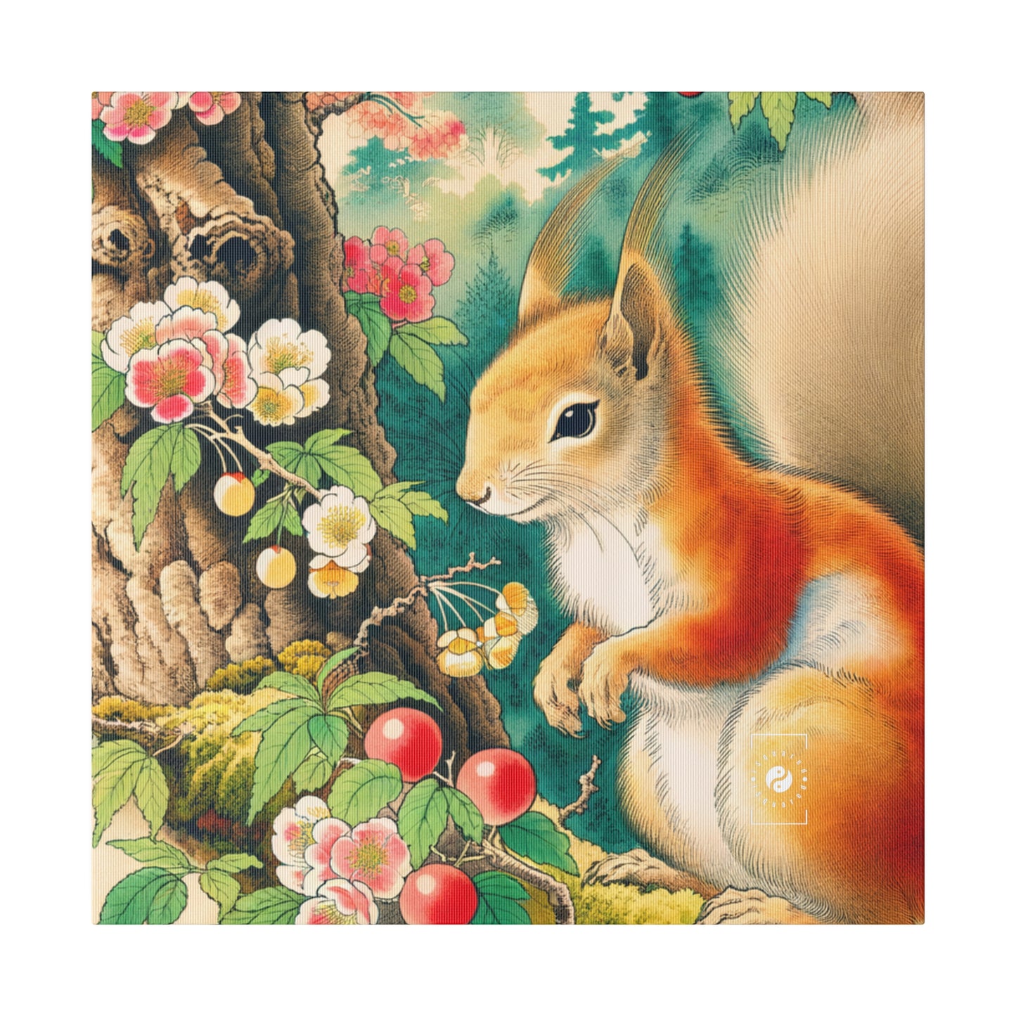 Squirrel's Serenity  - Art Print Canvas