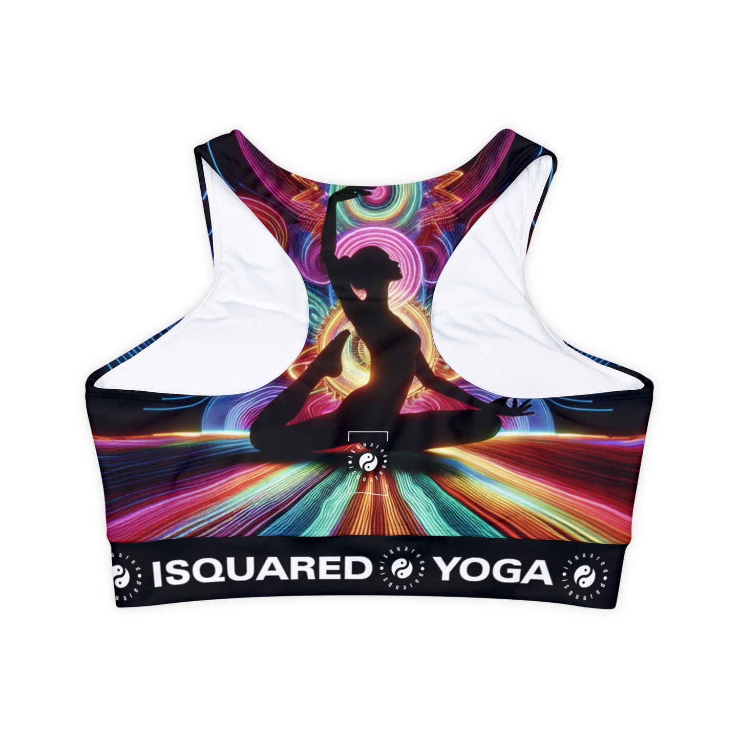 "Neon Zenith: Chromatic Balance" - Lined & Padded Sports Bra