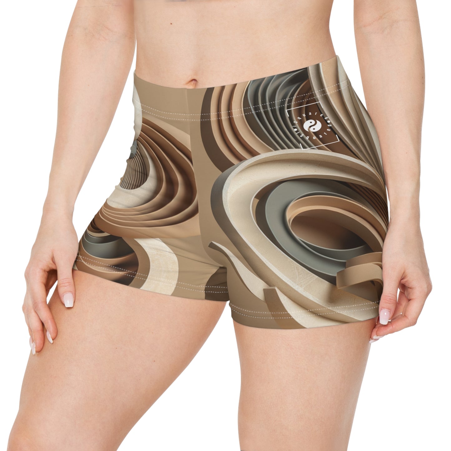 "Hepworth Hues: An Earth Tone Symphony" - Mini Hot Yoga Short