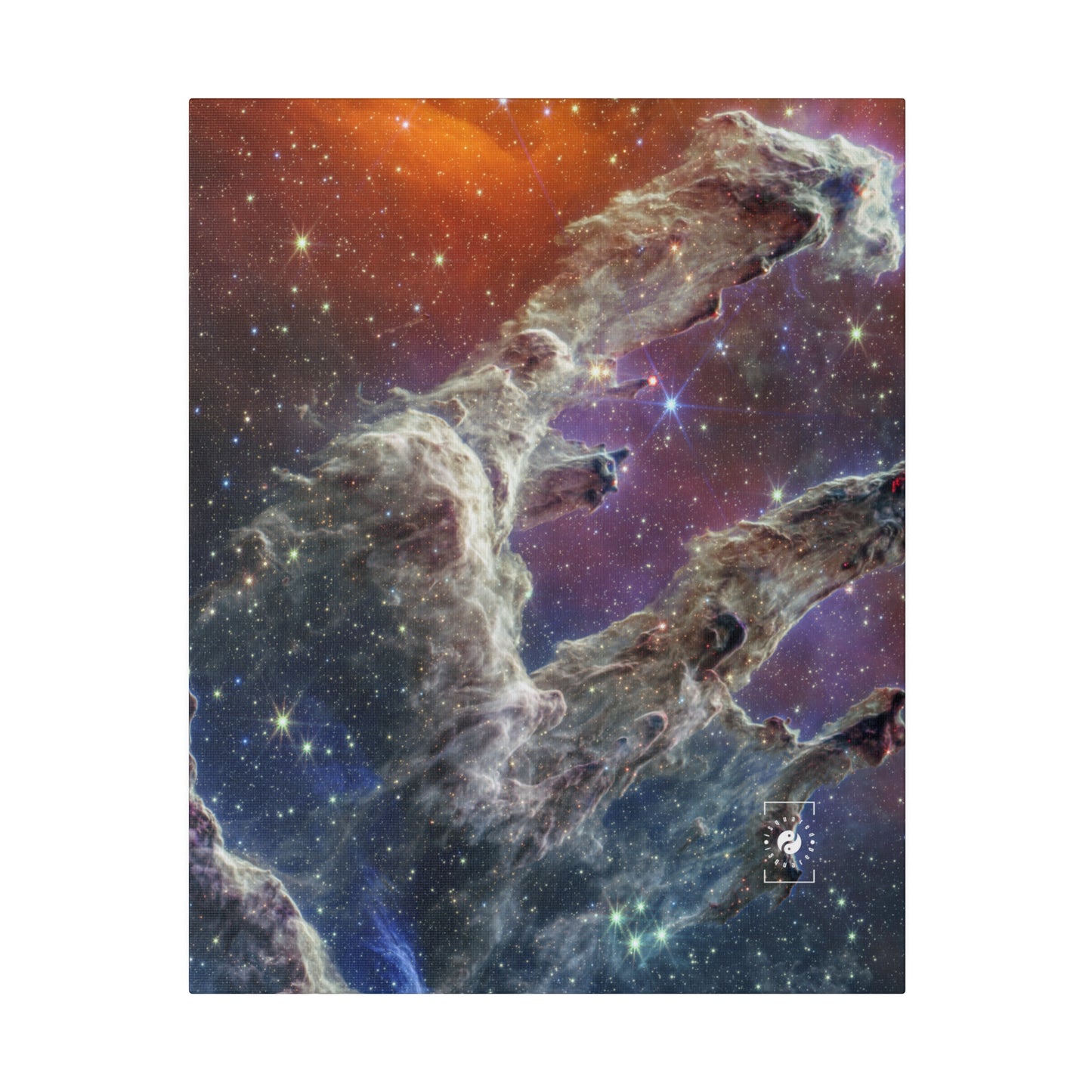 Pillars of Creation (NIRCam and MIRI Composite Image) - JWST Collection - Art Print Canvas