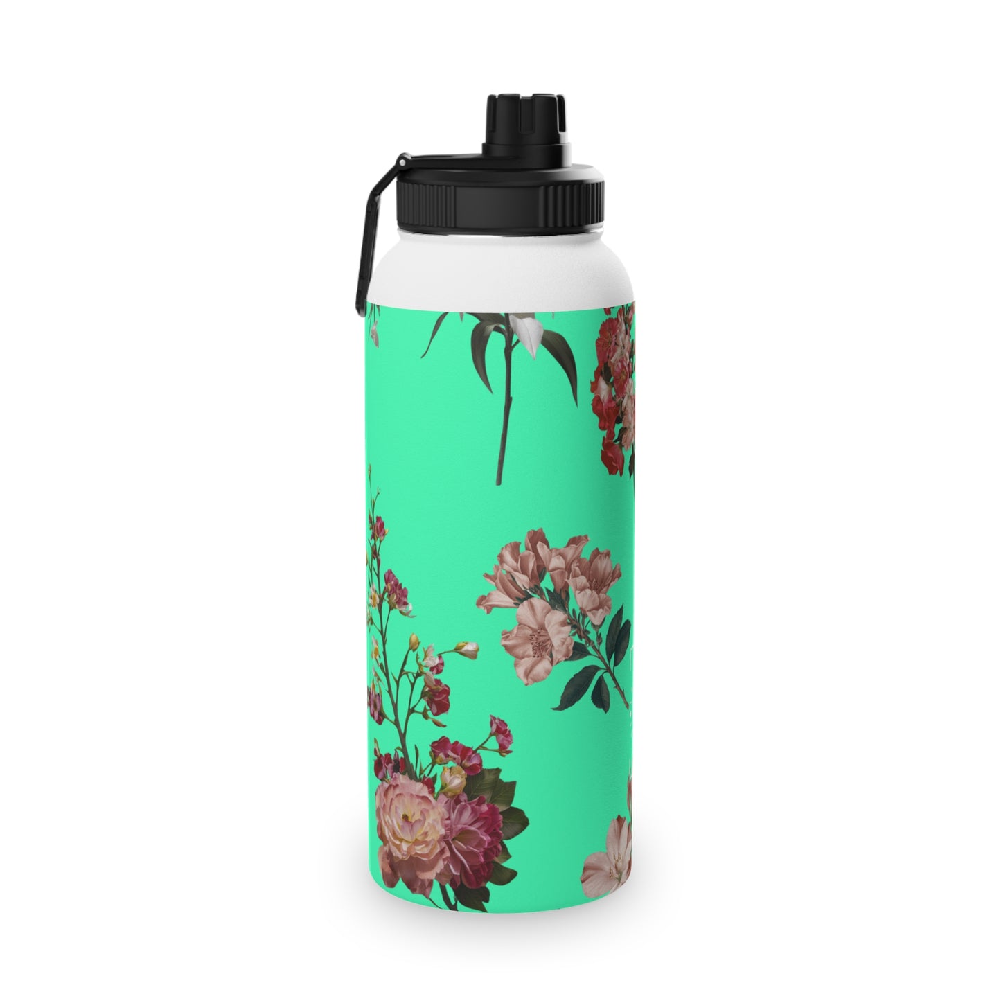 Botanicals on Turquoise - Sports Water Bottle