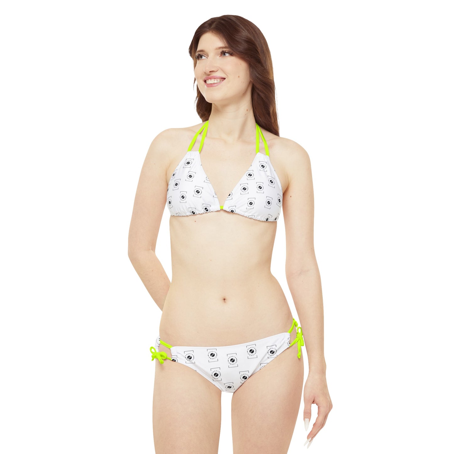 white iSquared Yoga - Lace-up Bikini Set