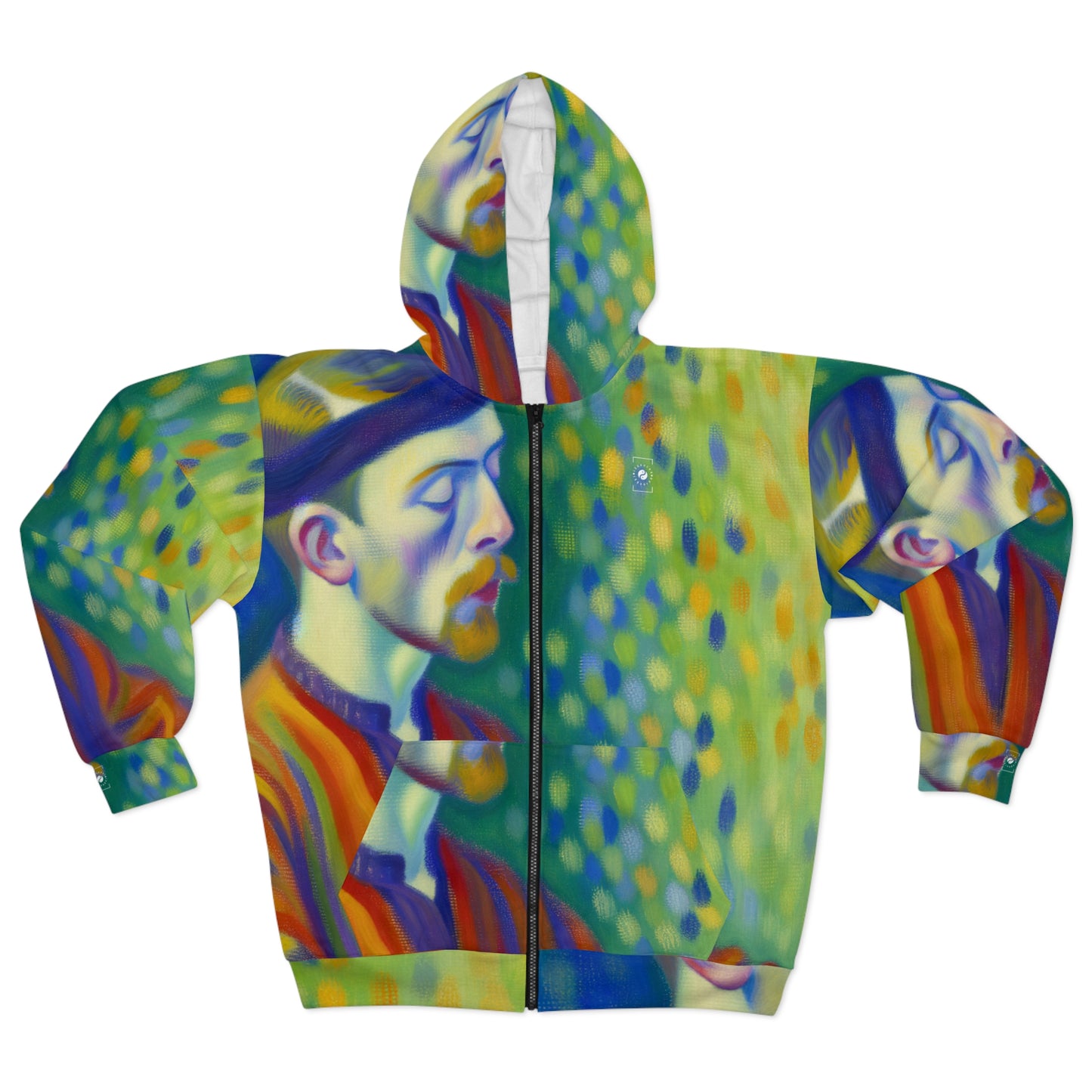 "Serene Resilience: A Frida's Solitude in hues" - Zip Hoodie