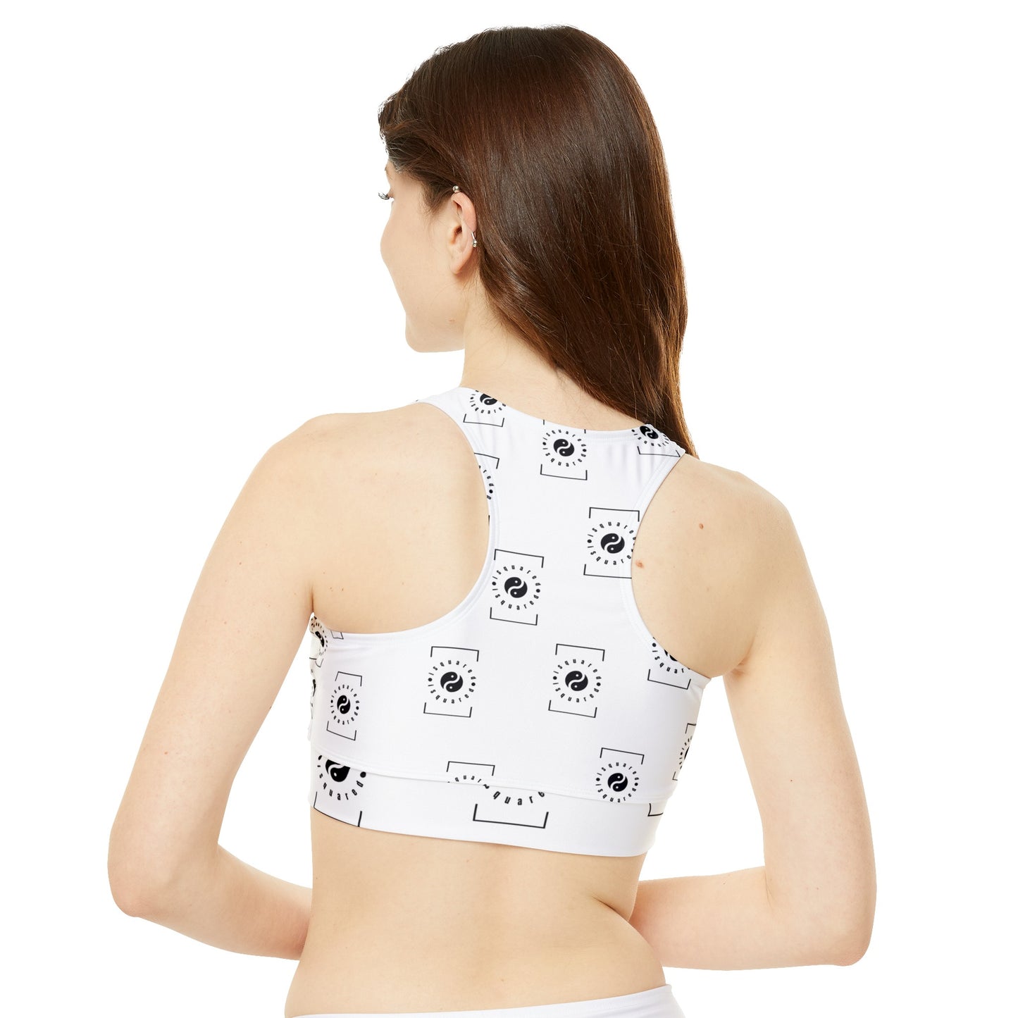 white iSquared Yoga - High Neck Crop Top